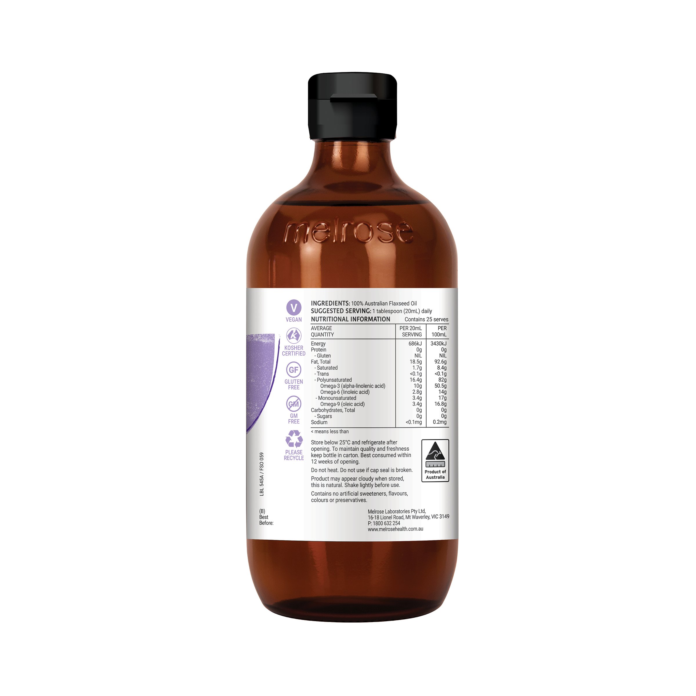 Melrose Australian Flaxseed Oil 500ml - Image 2
