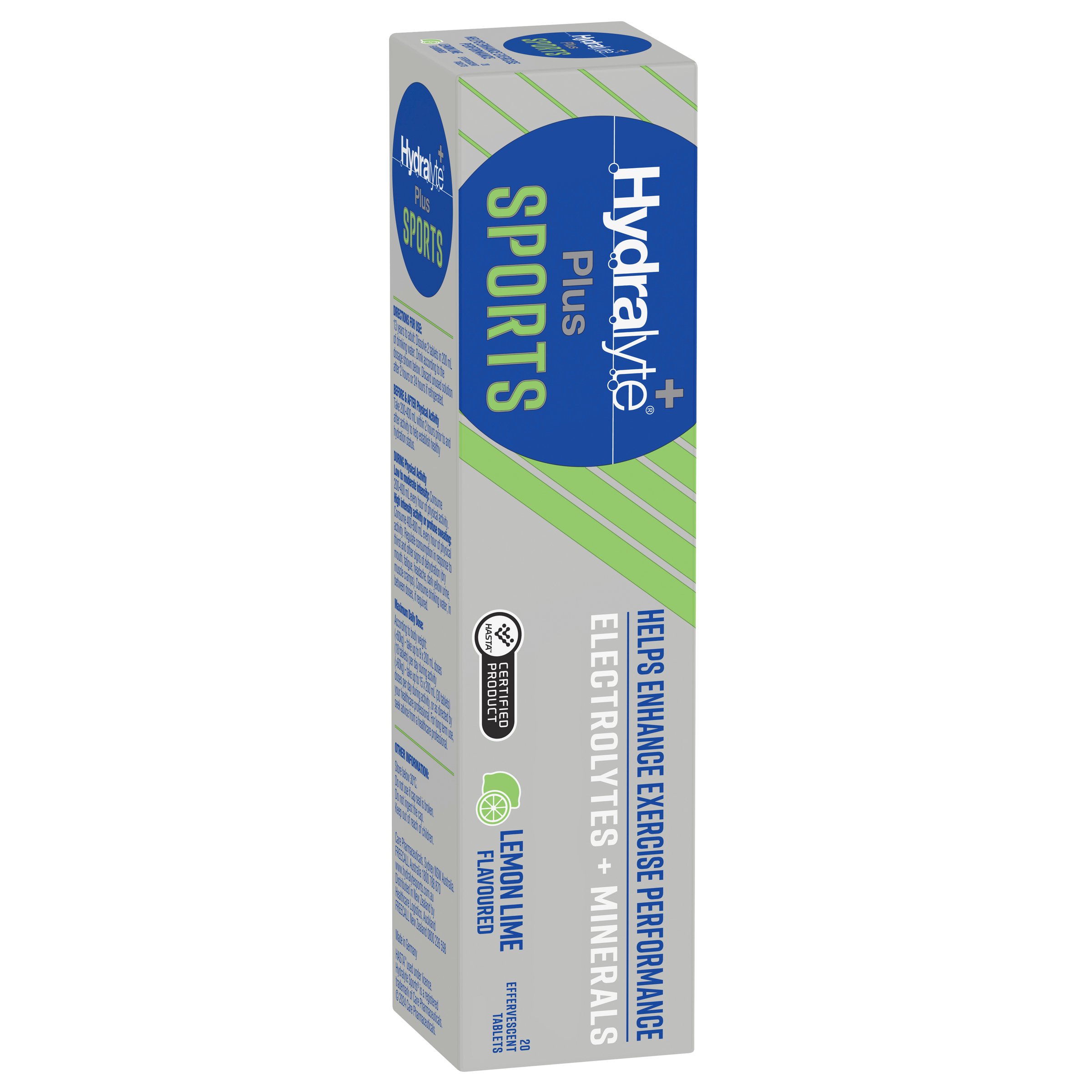 Hydralyte Plus Sports Effervescent Lemon Lime 20 tablets - Image 12
