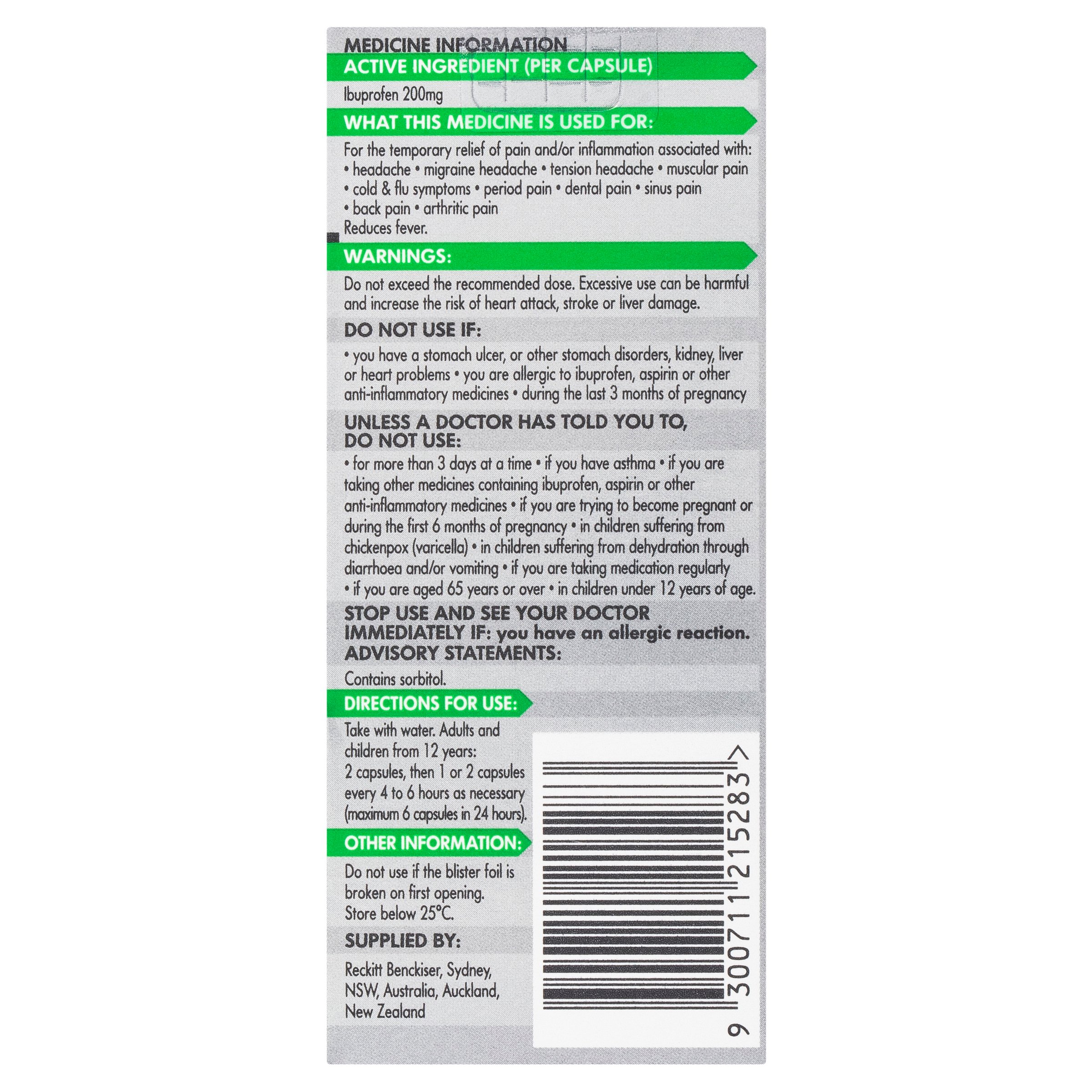 Nurofen Zavance 200mg - 40 liquid capsules - Image 2