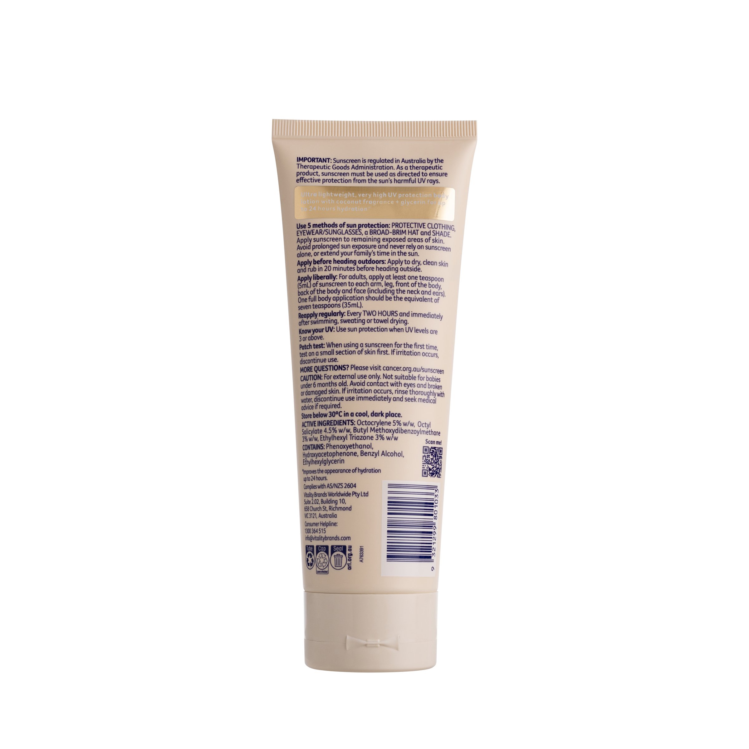 Cancer Council Protect & Hydrate Suncreen (Coconut) SPF50+ 150ml - Image 2