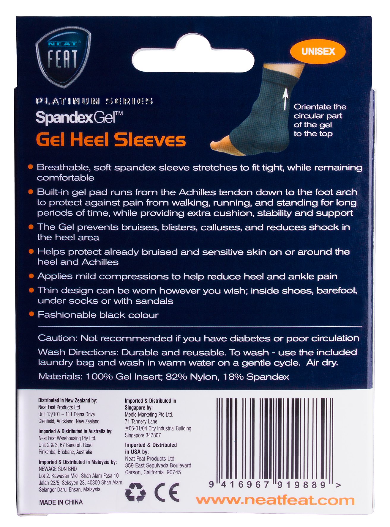 Neat Feat Spandex Heel Sleeve Medium 1 pair - Image 2