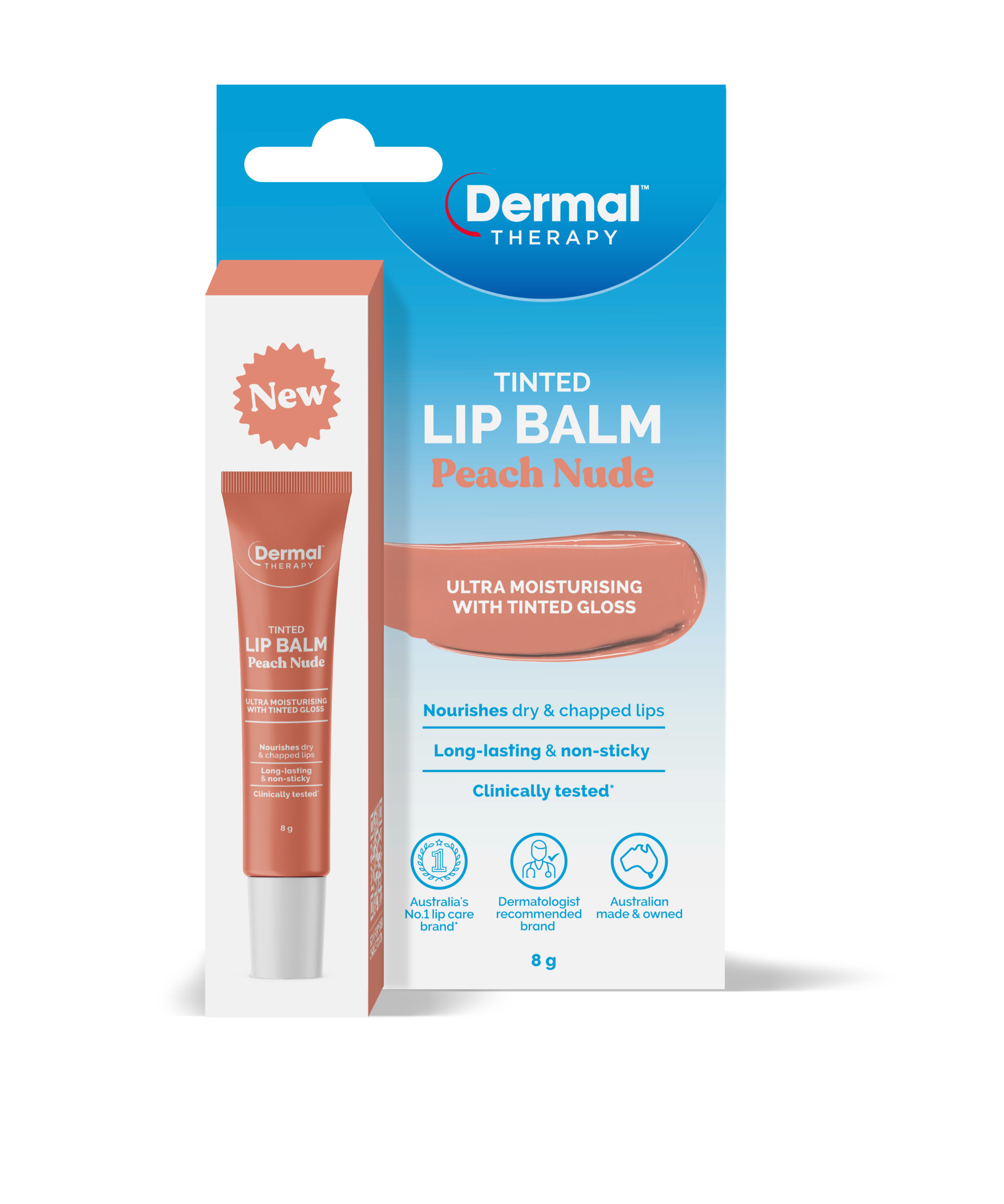 Dermal Therapy Tinted Lip Balm - Peach Nude 8g