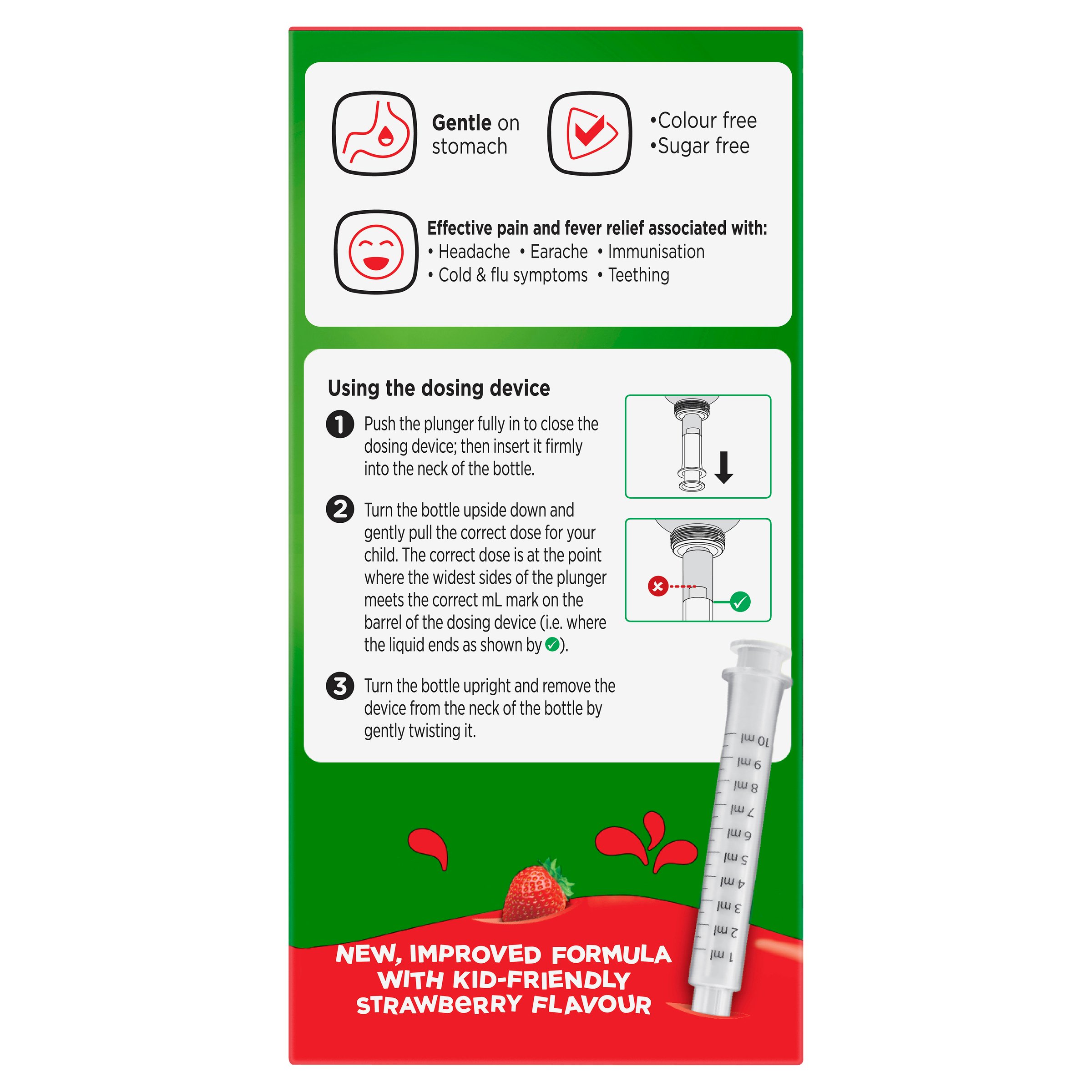 Panadol Children 1-5 Years Colourfree Suspension Strawberry Flavour 200ml - Image 3