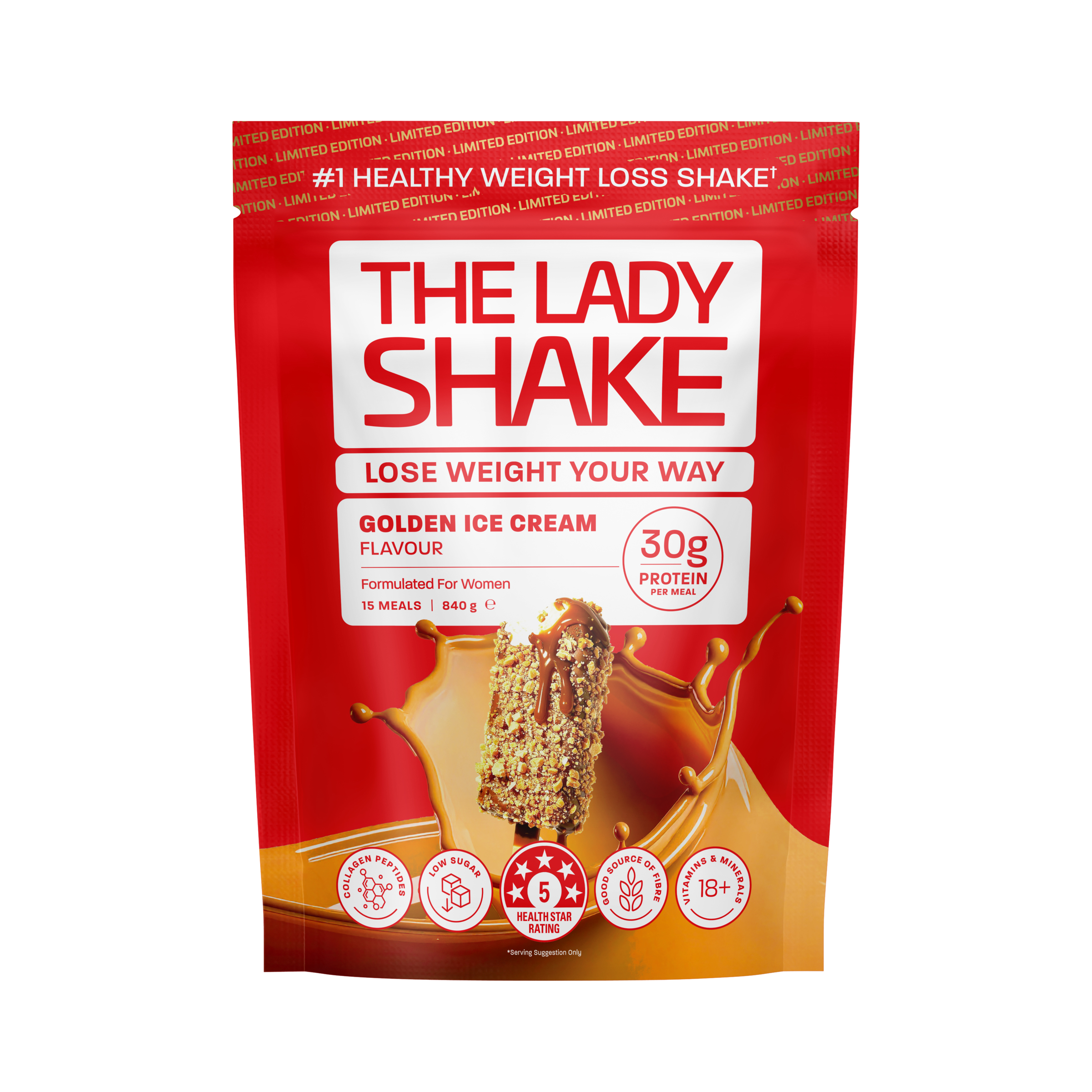 The Lady Shake Meal Replacement Golden Ice Cream 840g - Image 1