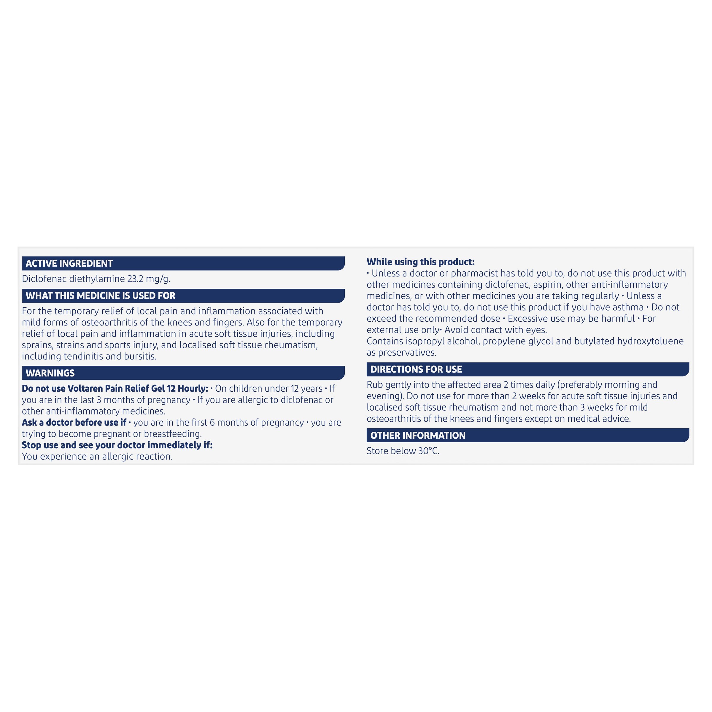Voltaren Pain Relief Gel 12 Hour 100g - Image 2