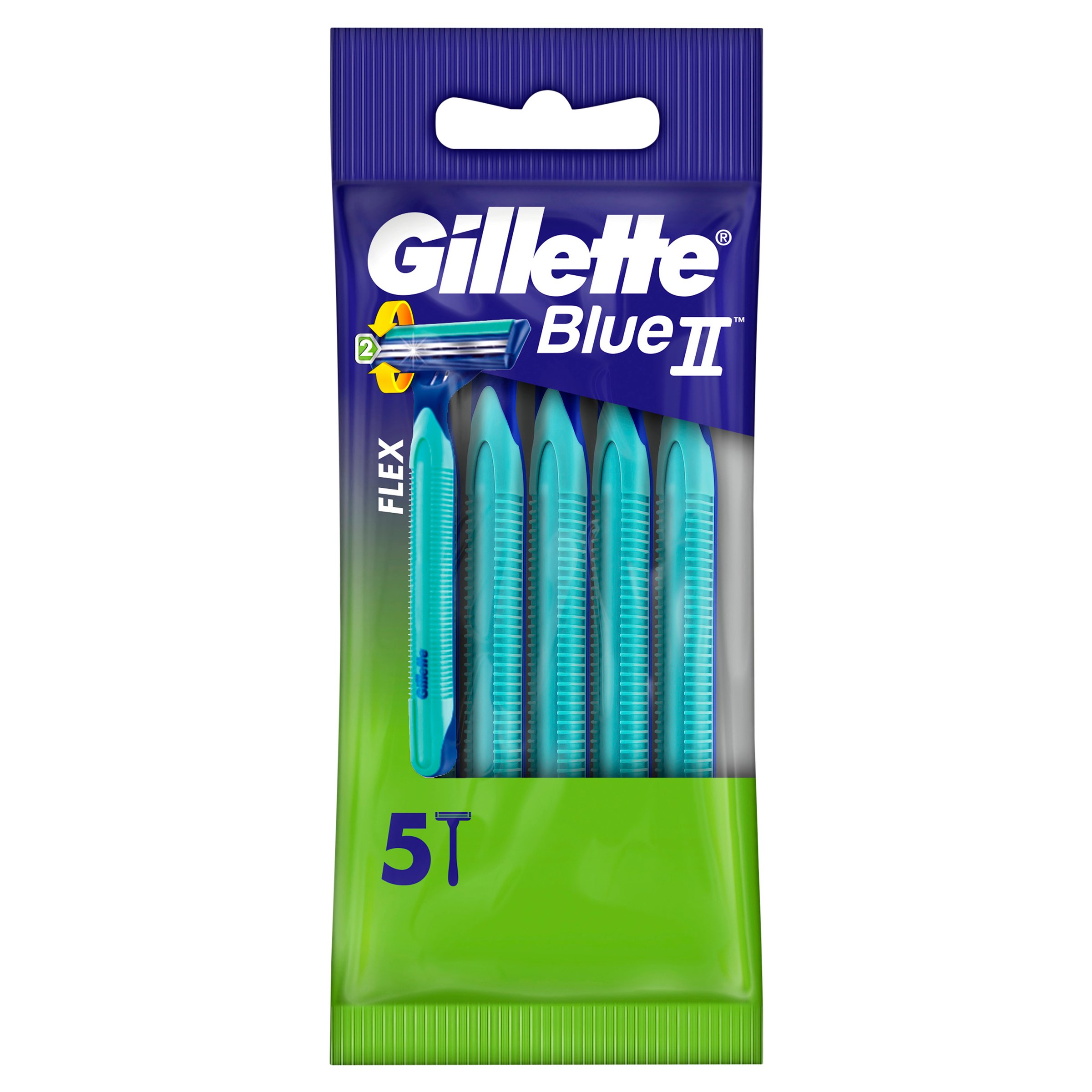 Gillette Blue II Disposable Plus Sensitive Pivot 5 pack - Image 1