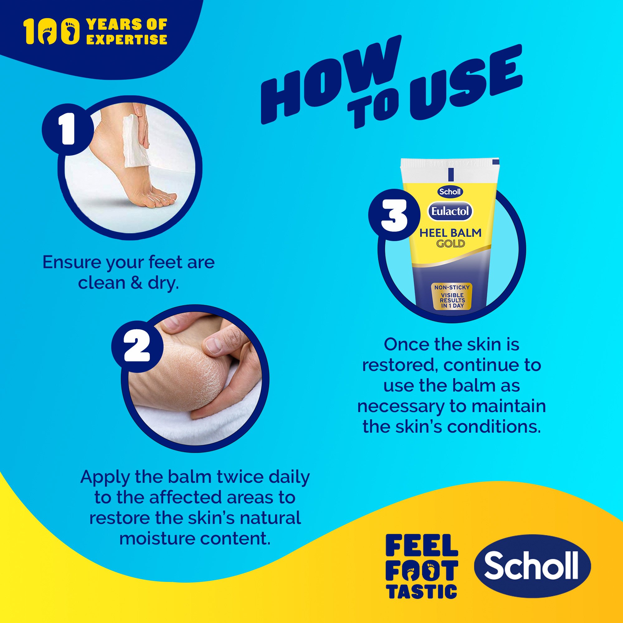 Scholl Eulactol Heel Balm Gold 60ml - Image 6