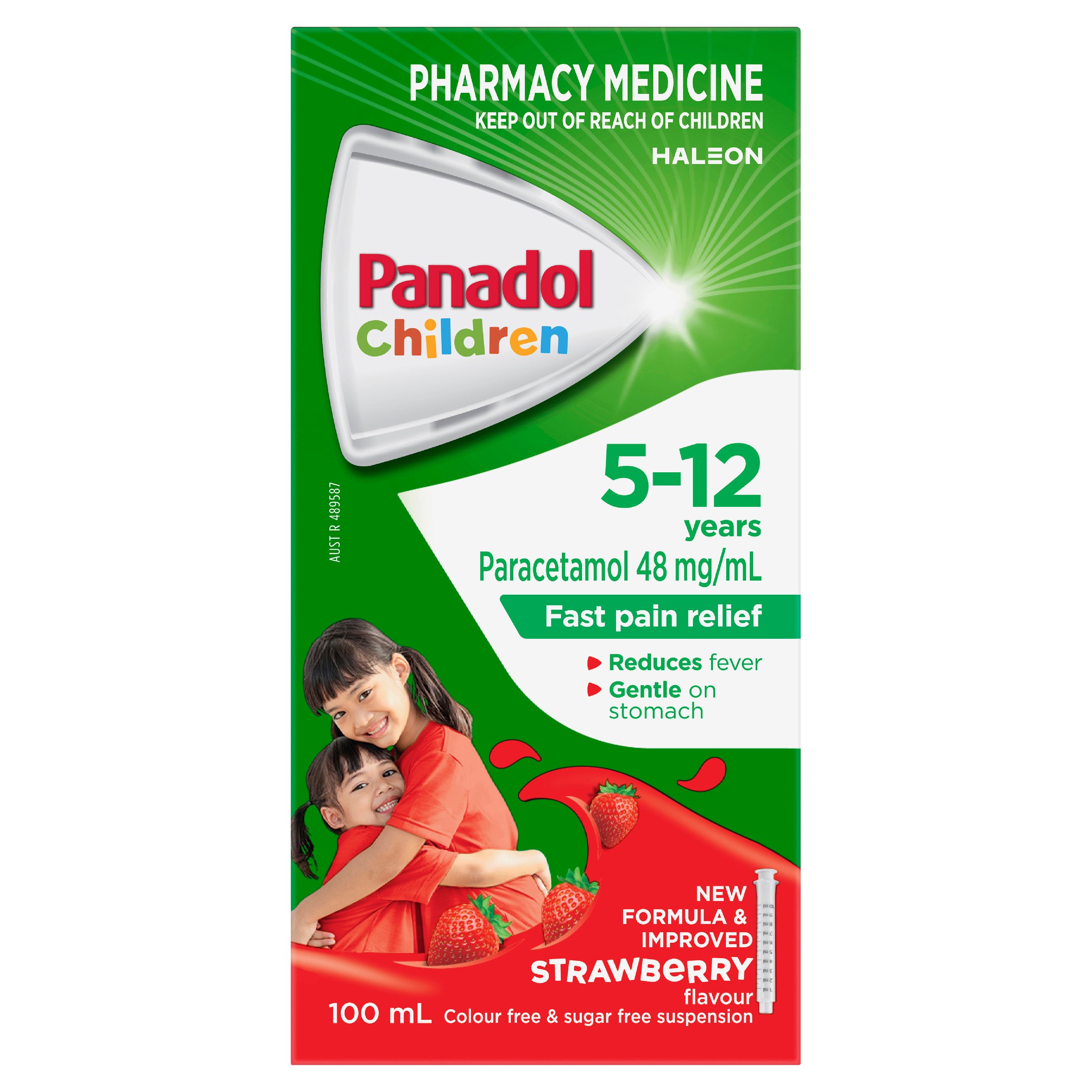 Panadol Children 5-12 Years Colourfree Suspension Strawberry Flavour 100ml - Image 1