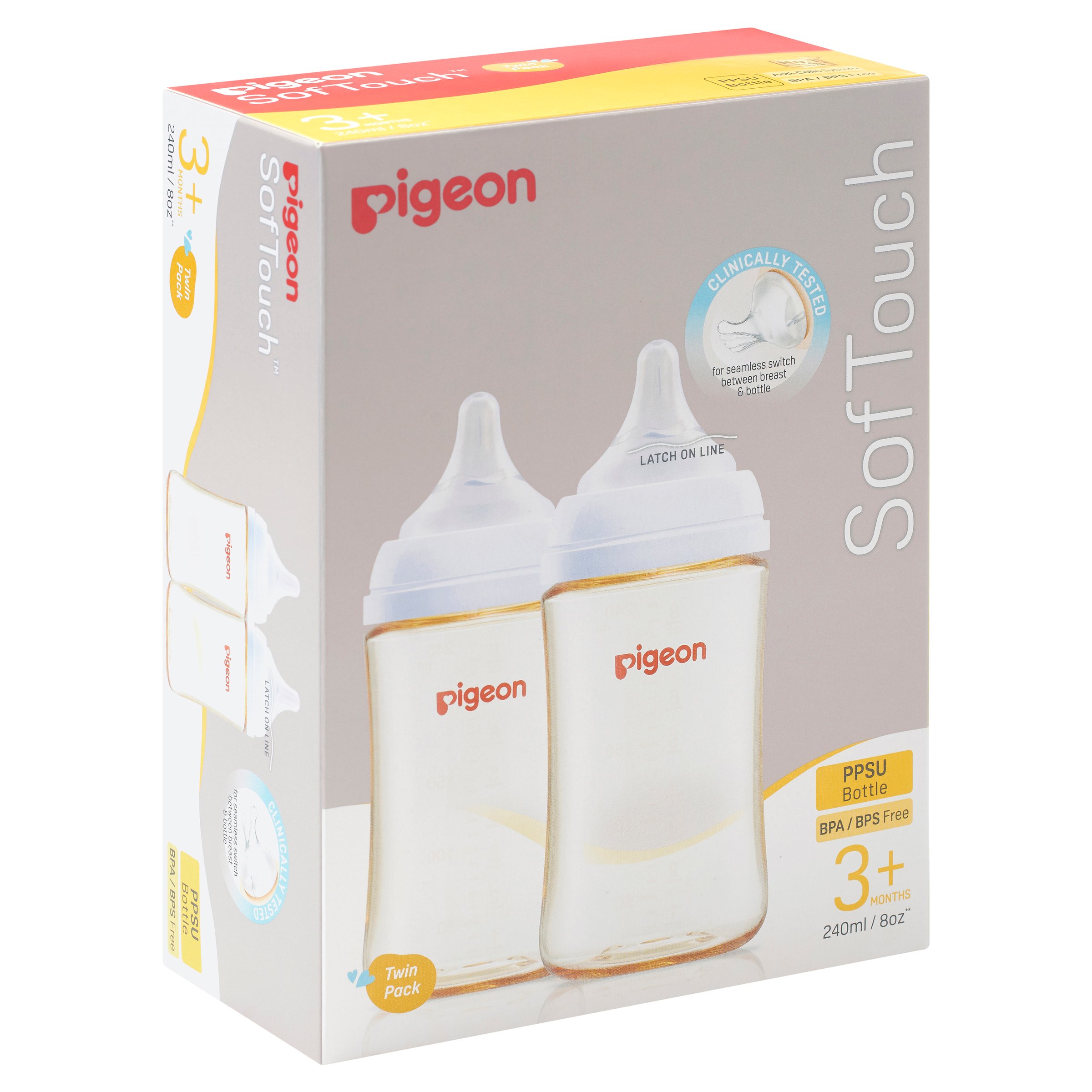 Pigeon Softouch 3 Nursing Bottle PPSU Twin Medium 240ml - Image 8