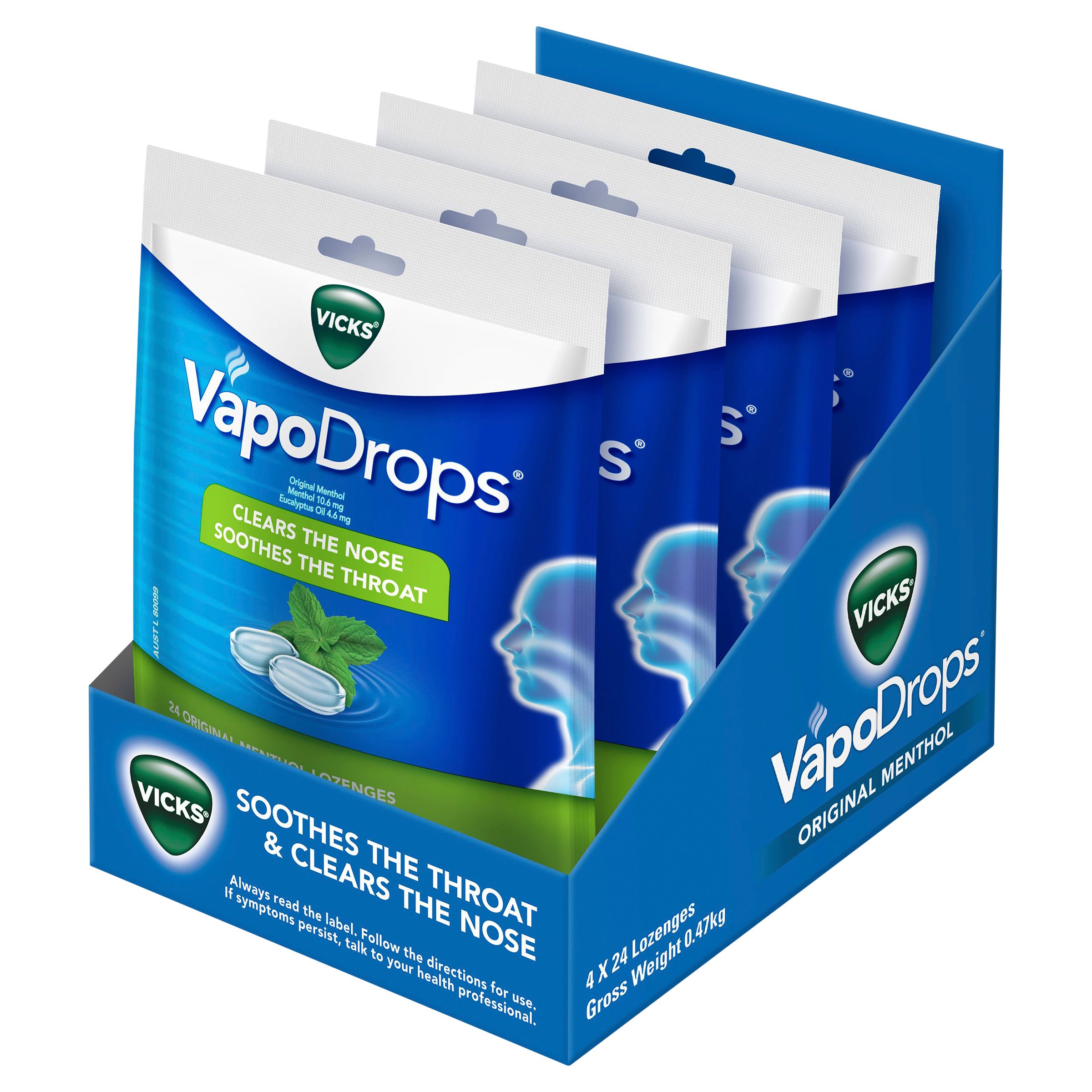 Vicks VapoDrops Original Menthol 24 lozenges - Image 3