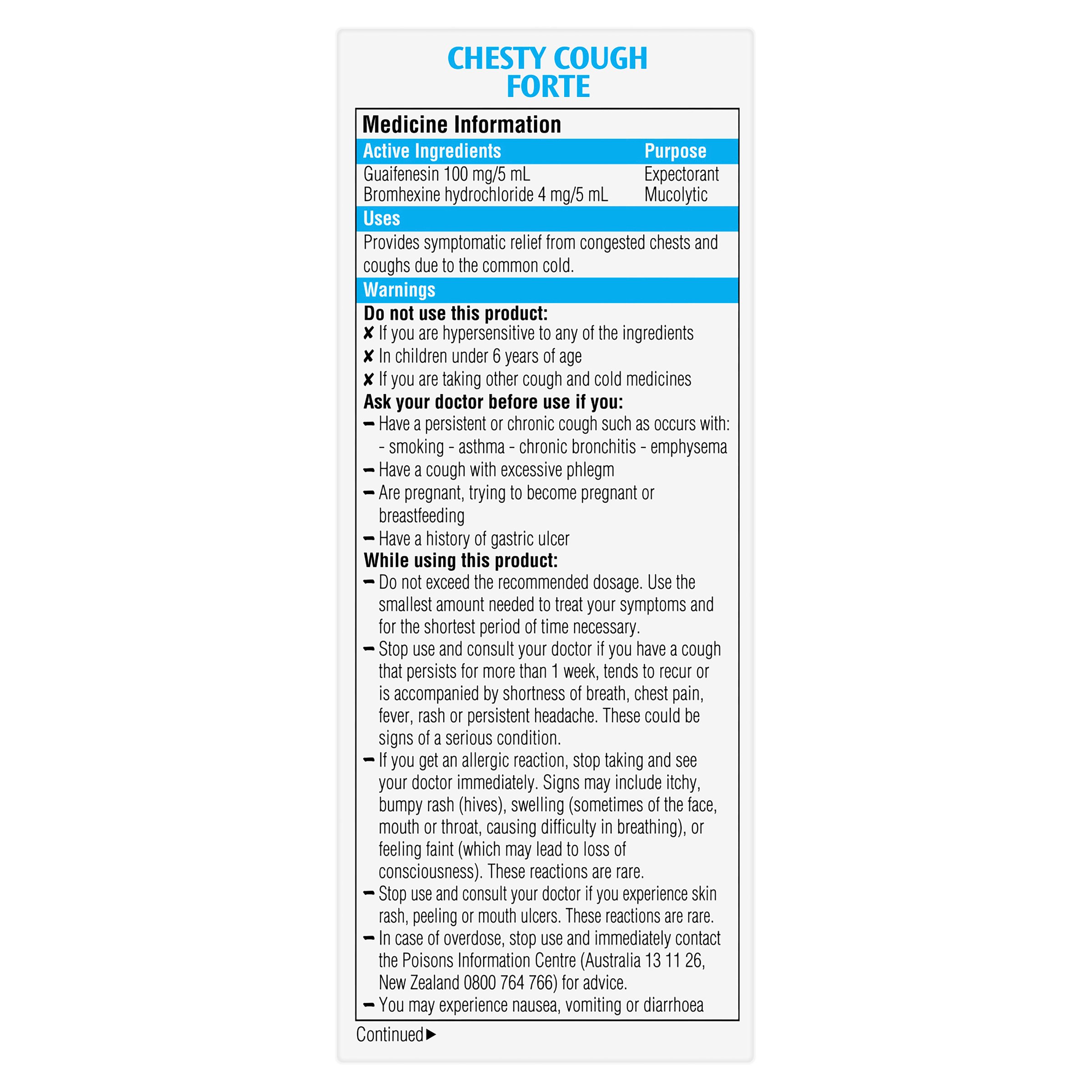 Robitussin Chesty Cough Forte Oral Liquid Fruit Flavour 200ml - Image 2