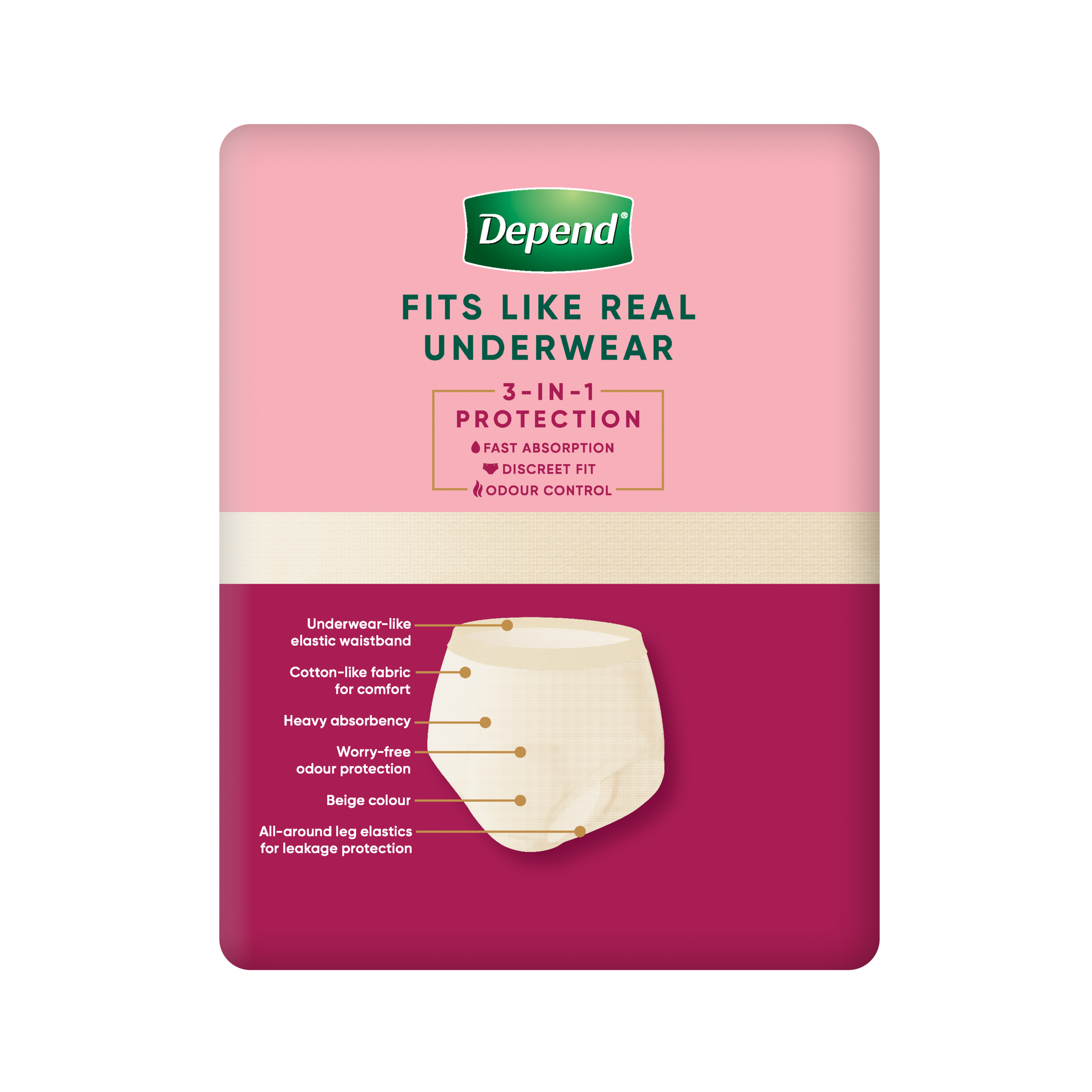 Depend Underwear RealFit Female Large 8 pack - Image 2
