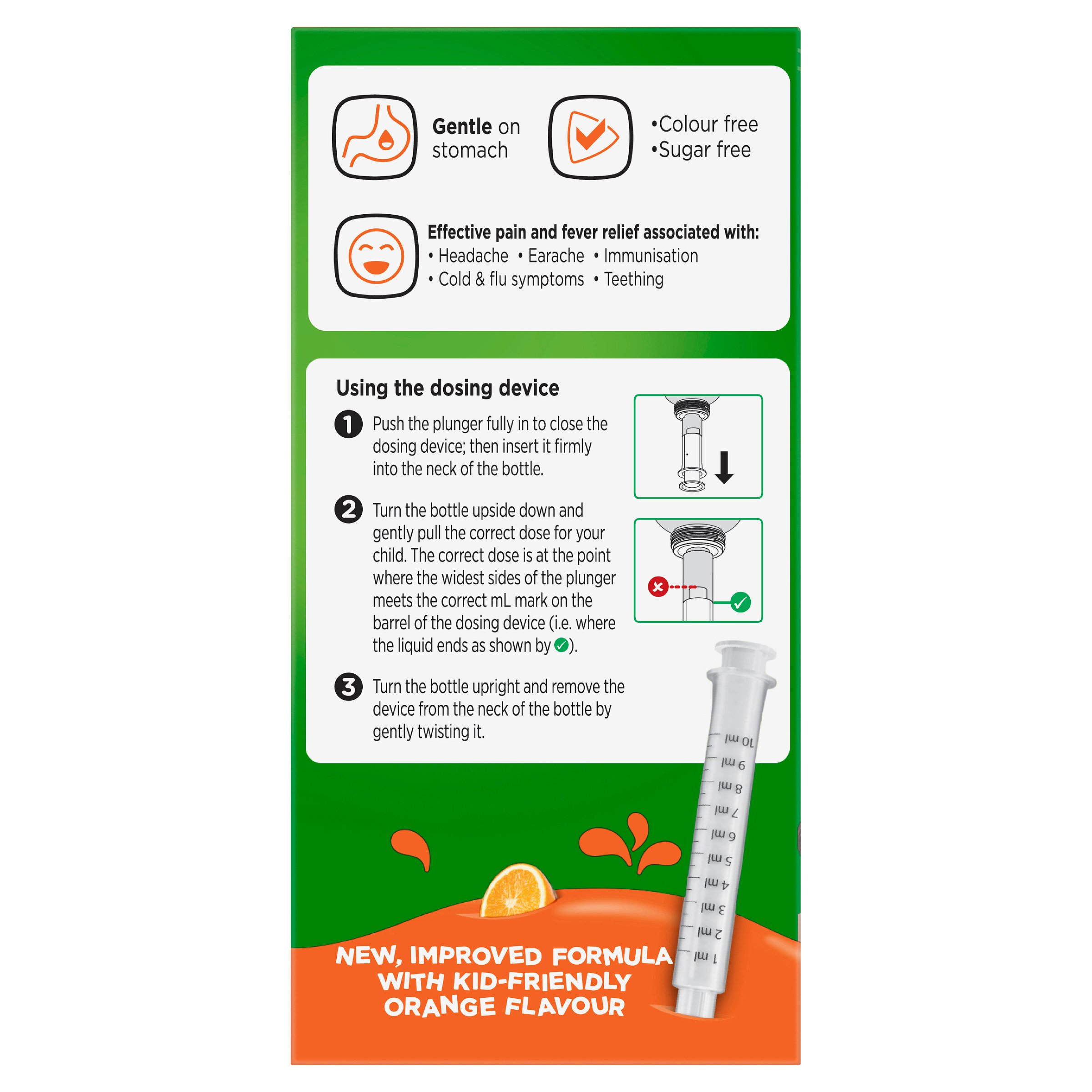 Panadol Children 5-12 Years Colourfree Suspension Orange Flavour 100ml - Image 3