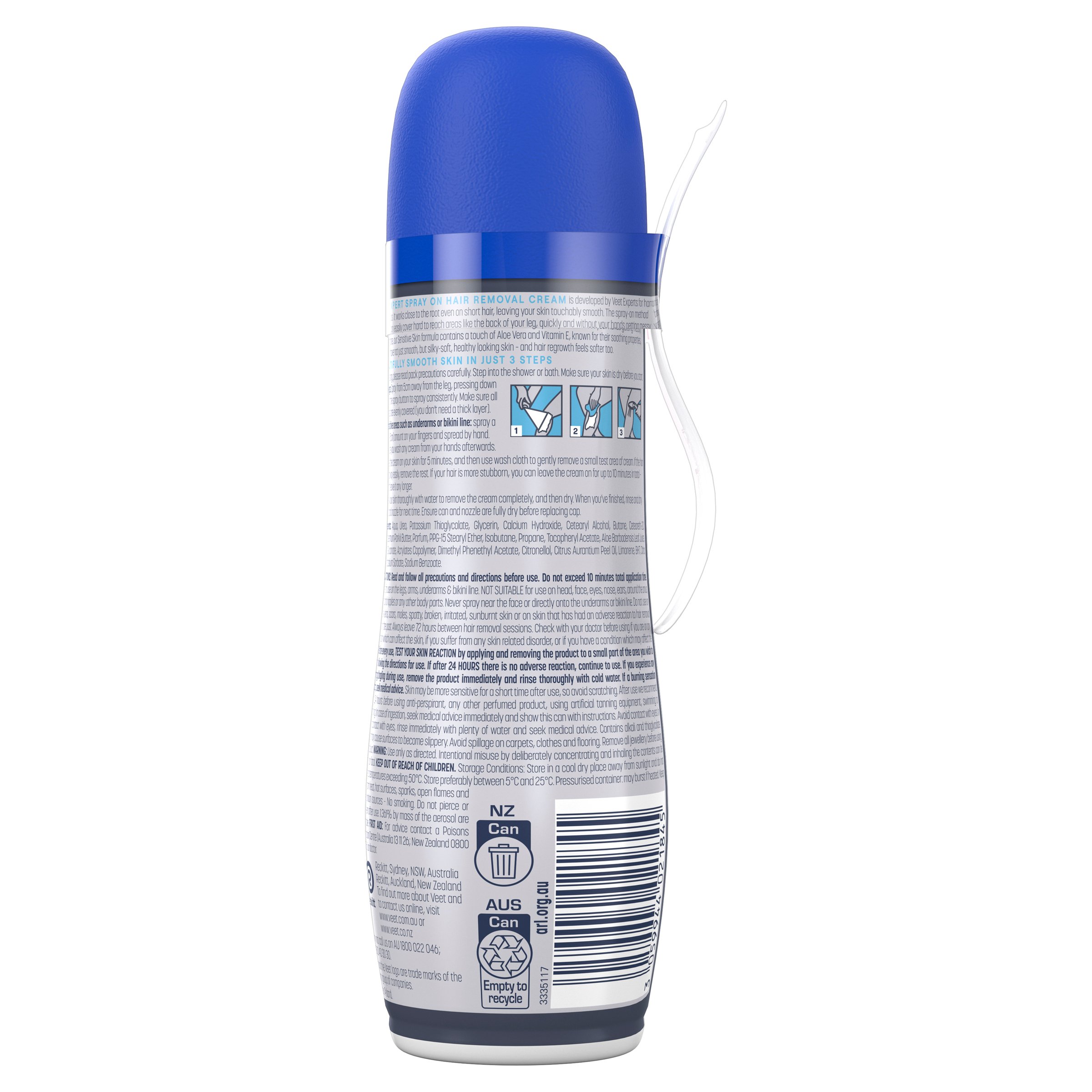 Veet Spray On Hair Remover Cream Sensitive Skin 150ml - Image 2
