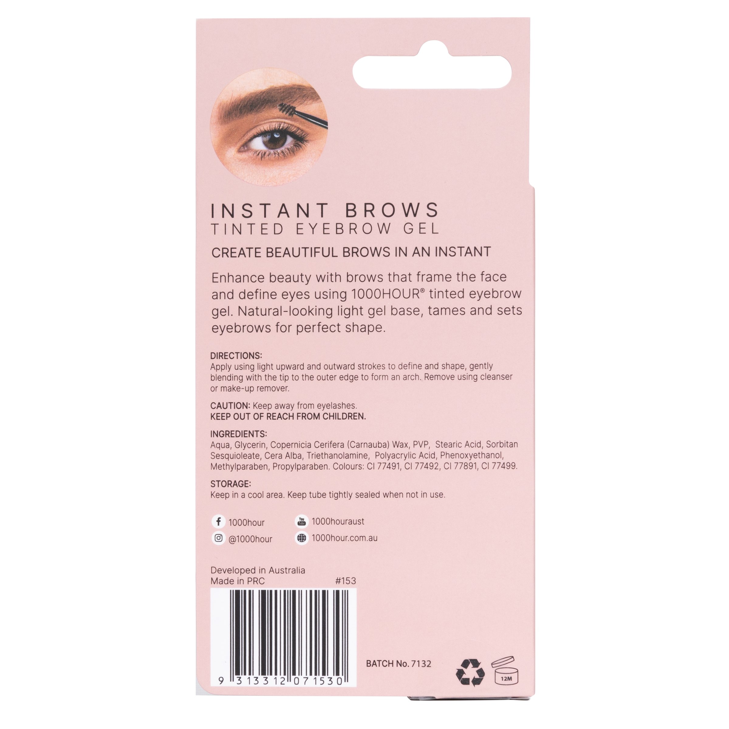 1000 Hour Instant Brows Mascara Medium Brown 1 pack - Image 2