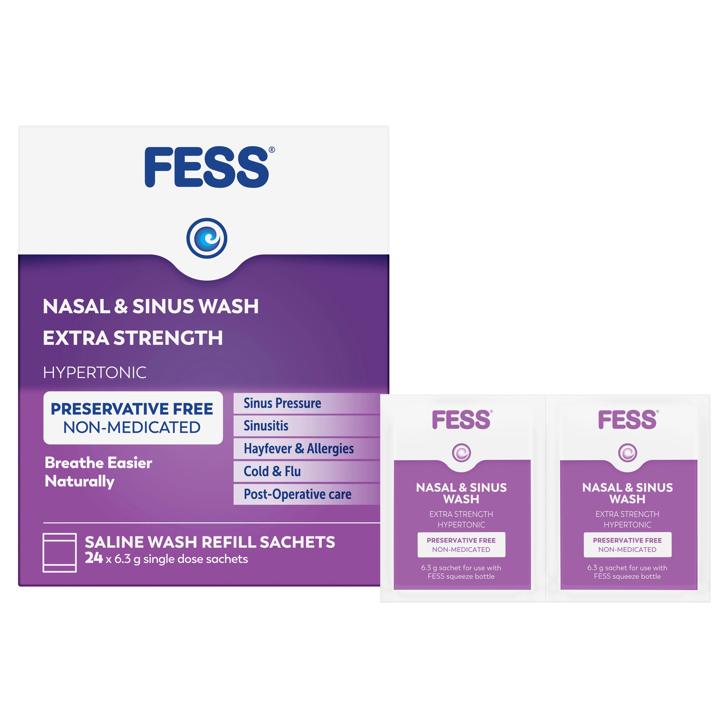 Fess Nasal & Sinus Wash Extra Strength Refill 24 sachets - Image 6