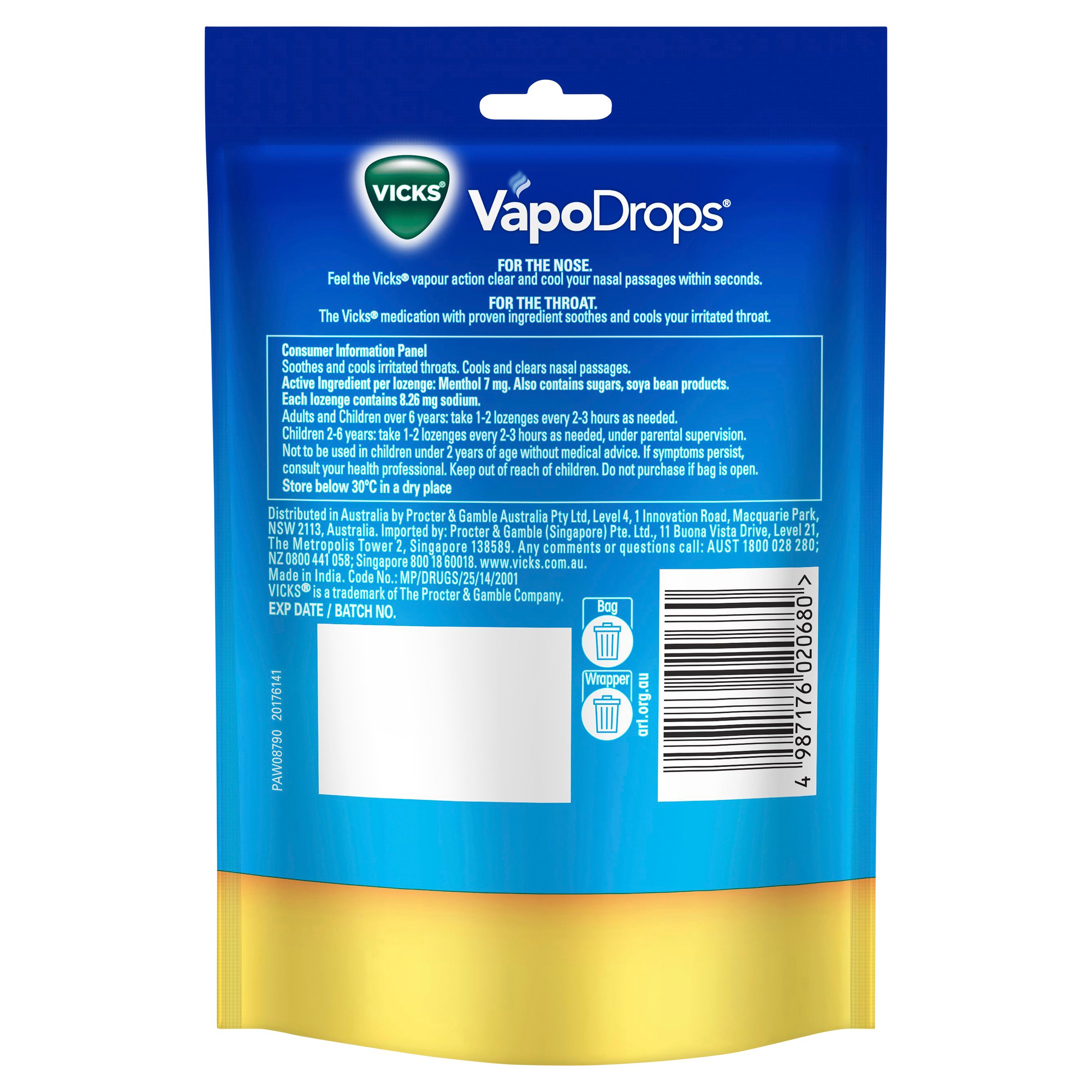 Vicks Vapodrops Butter Menthol 42 lozenges - Image 2