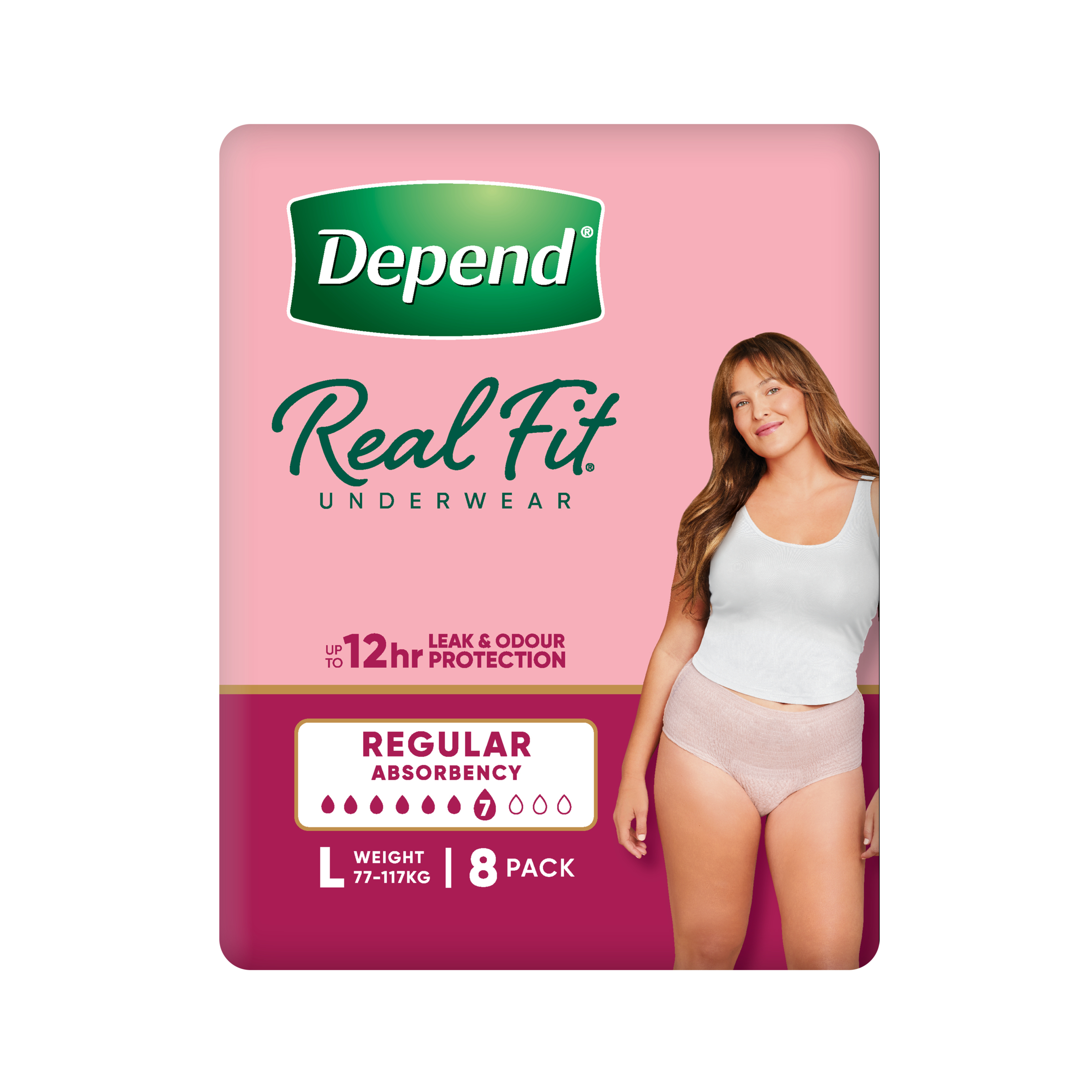 Depend Underwear RealFit Female Large 8 pack - Image 1