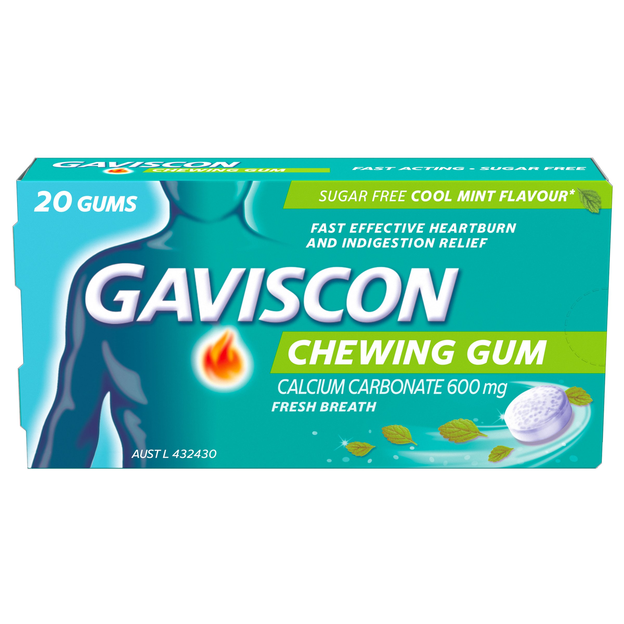 Gaviscon Chewing Gum Cool Mint 20 pack - Image 4