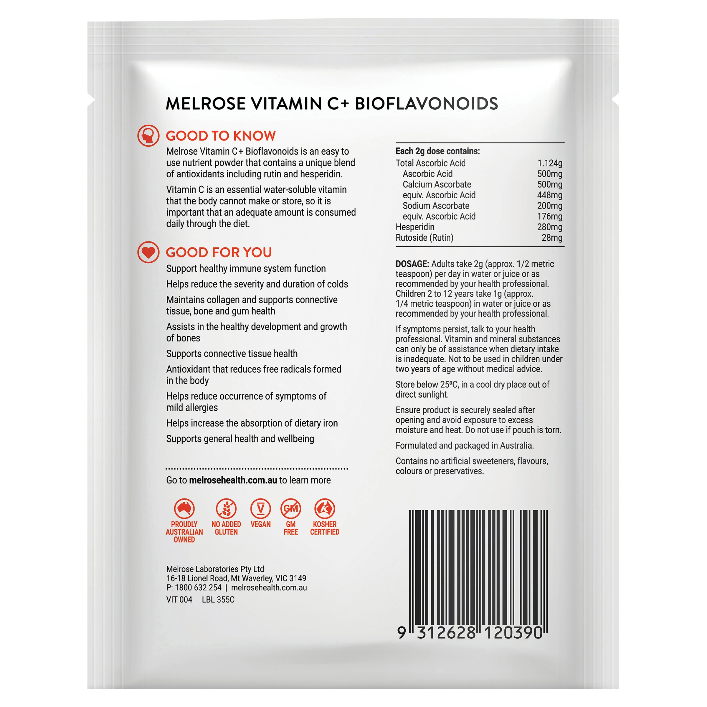 Melrose Vitamin C+ Bioflavonoids 100g - Image 2