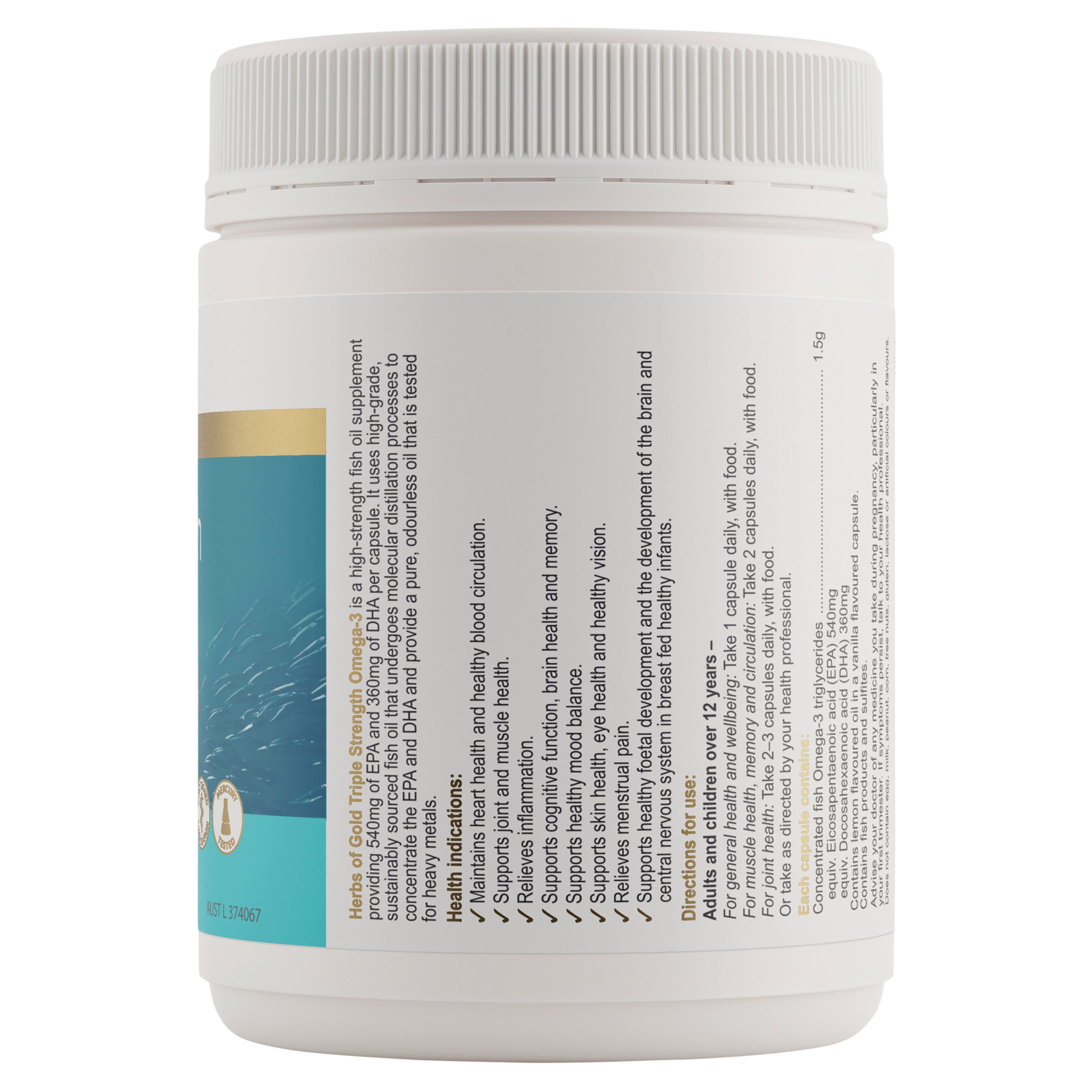 Herbs of Gold Triple Strength Omega-3 - 150 capsules - Image 2