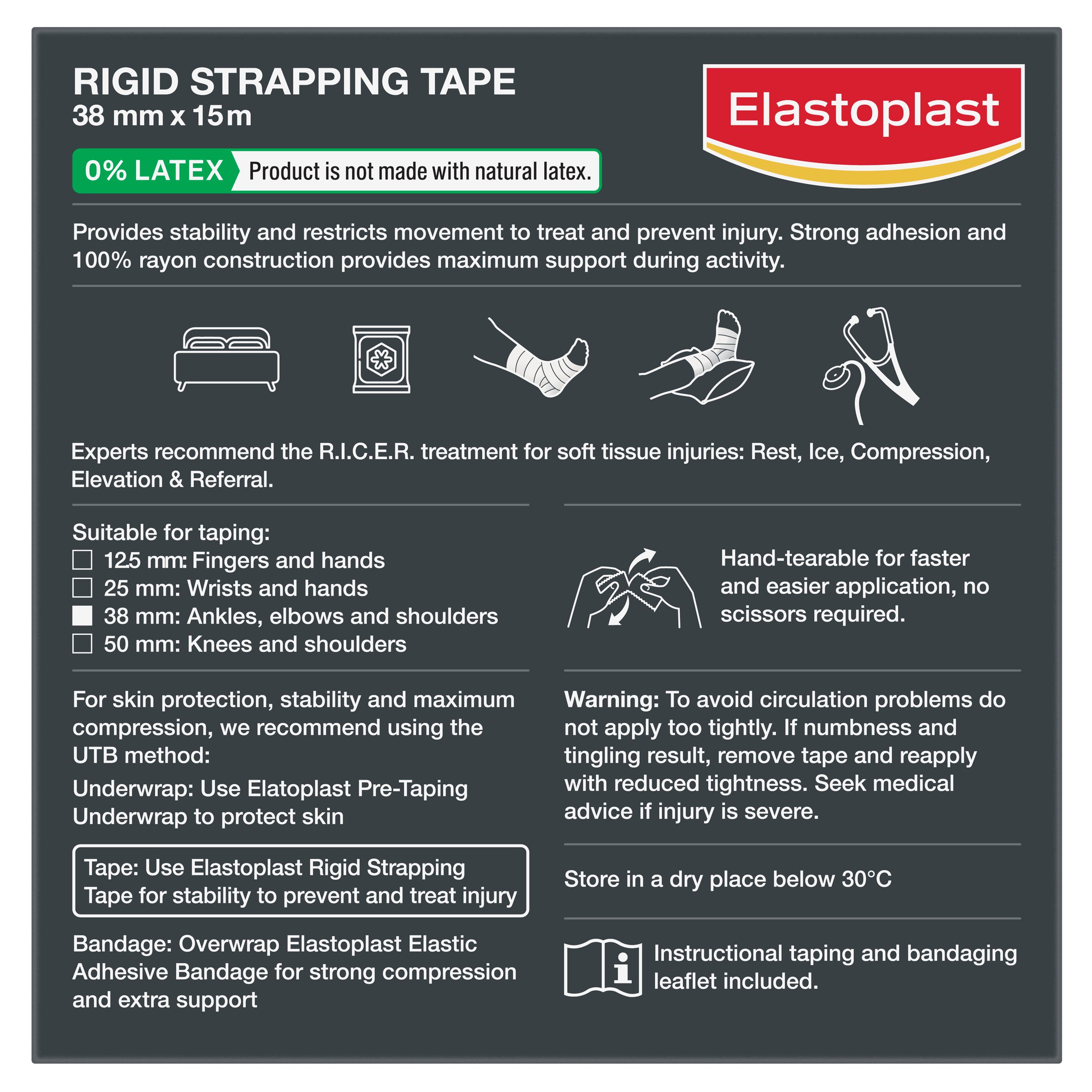 Elastoplast Rigid Strapping Tape 38mm x 15m - 1 roll - Image 2