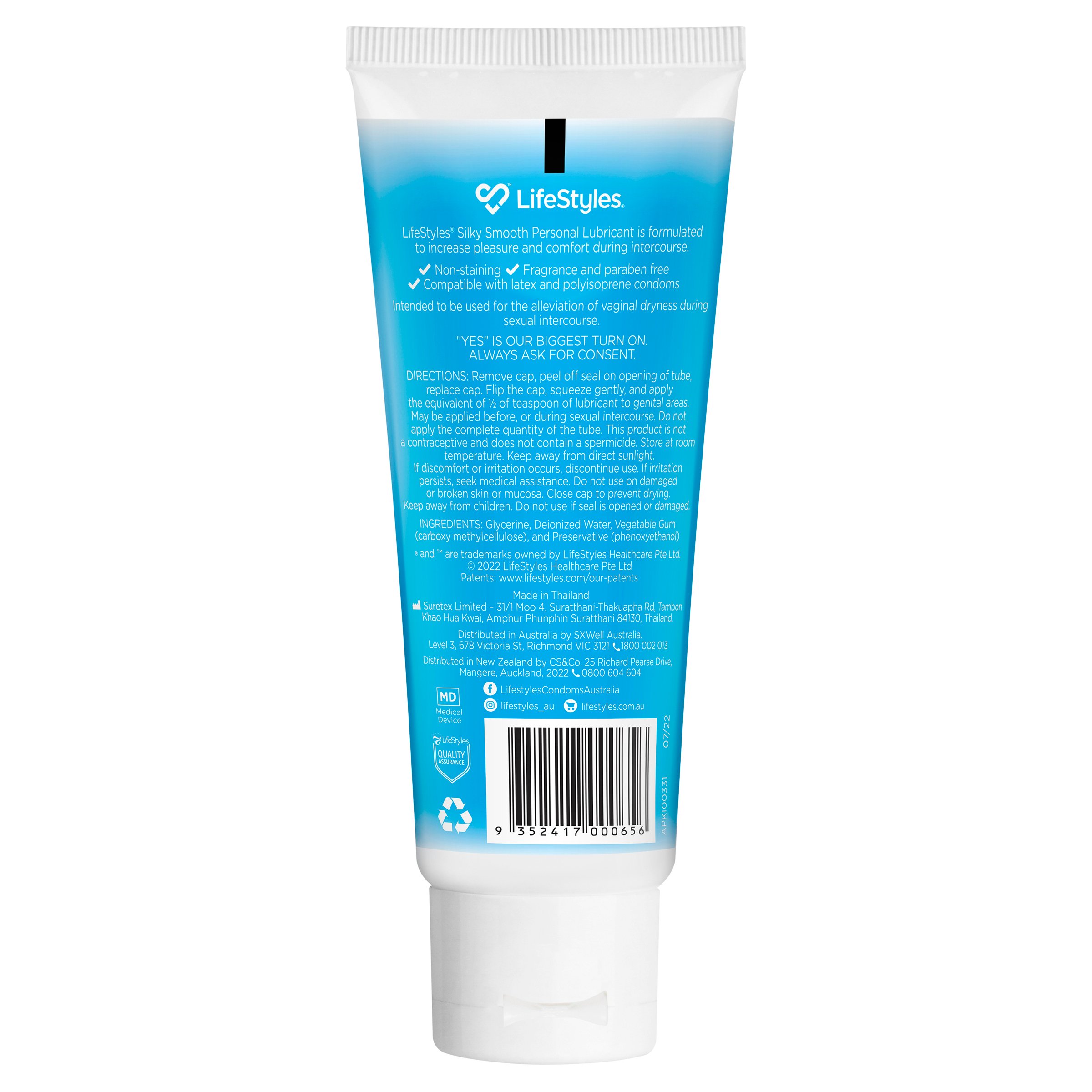 LifeStyles Personal Lubricant Silky Smooth 100g - Image 2