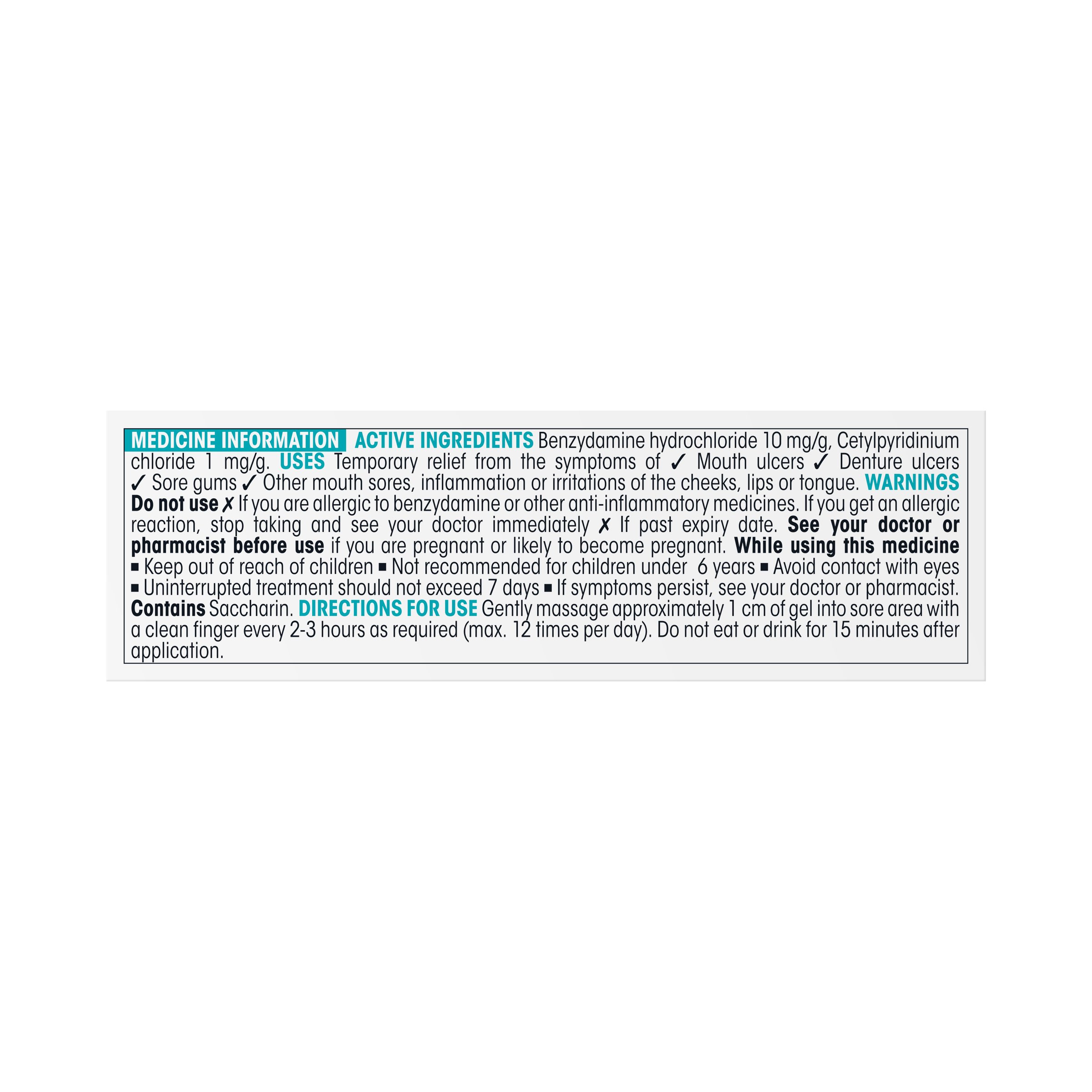 Difflam Anti-Inflammatory Oral Gel 10g - Image 2