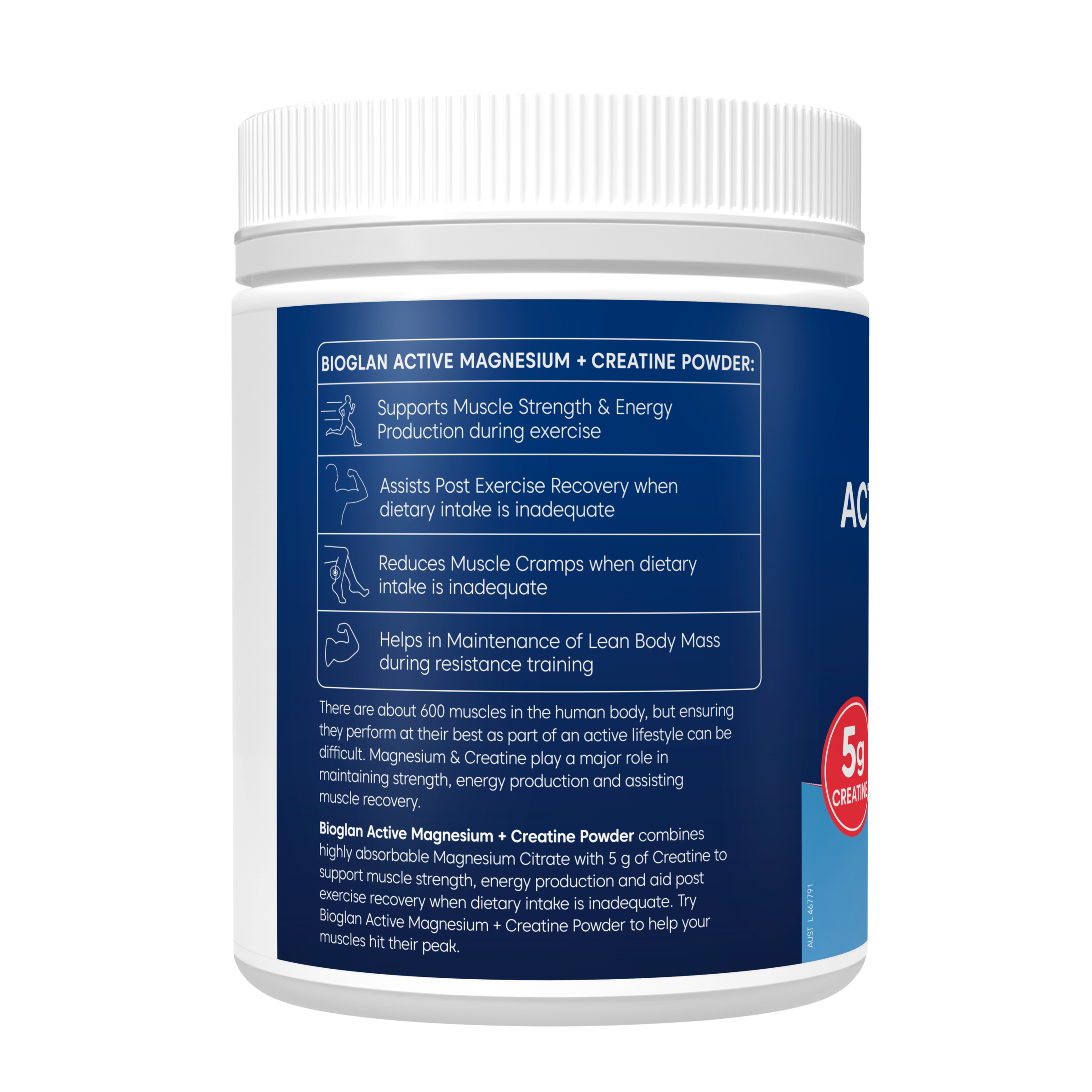 Bioglan Active Magnesium + Creatine 300g - Image 2