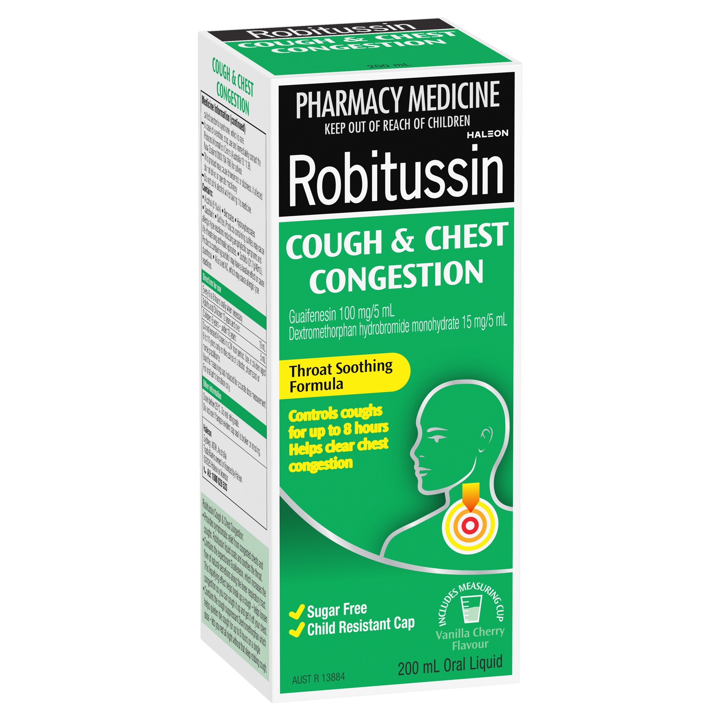 Robitussin Cough & Chest Congestion Oral Liquid Vanilla Cherry Flavour 200ml - Image 6