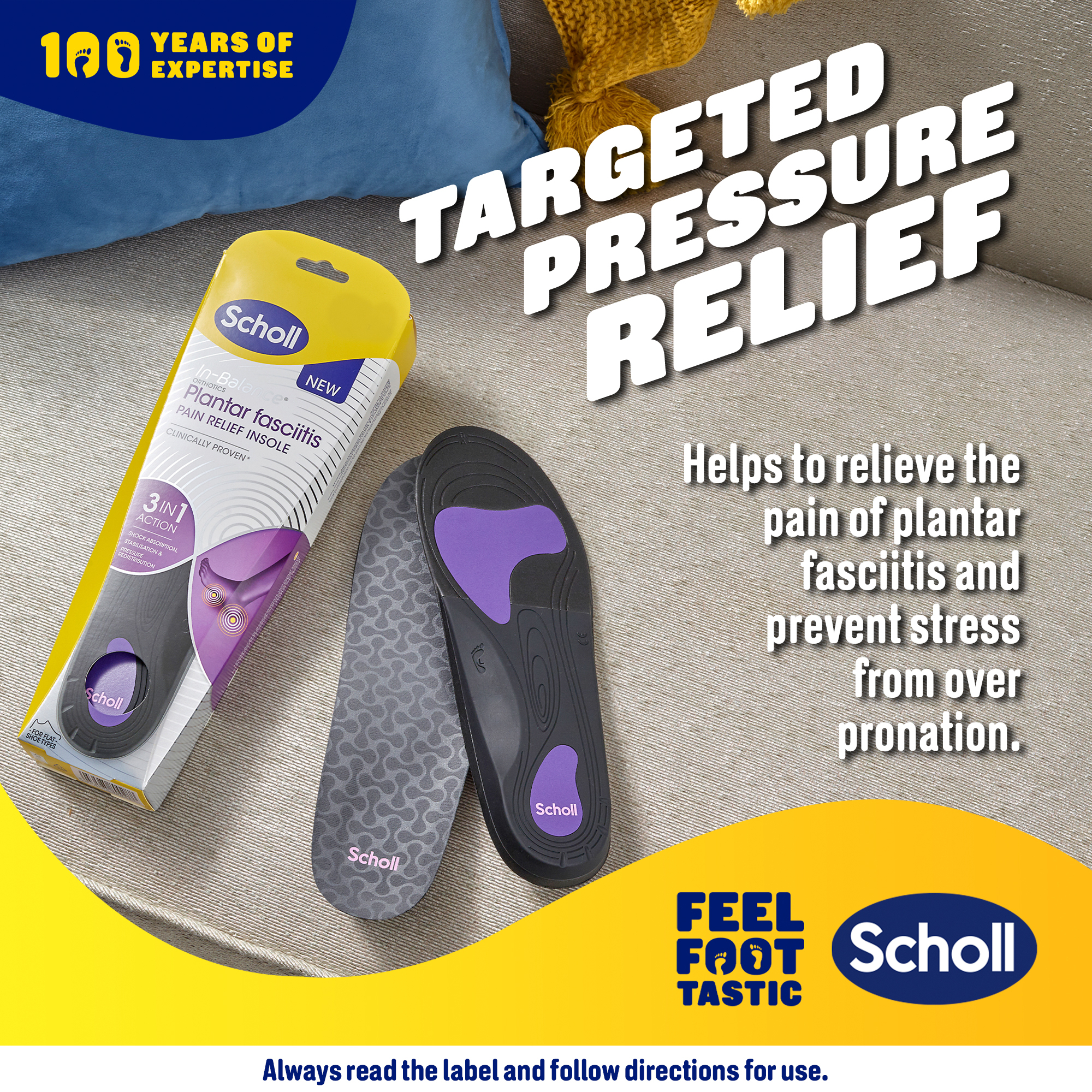 Scholl In Balance Pain Relief Plantar Fasciitis Orthotics - Medium 1 pair - Image 8