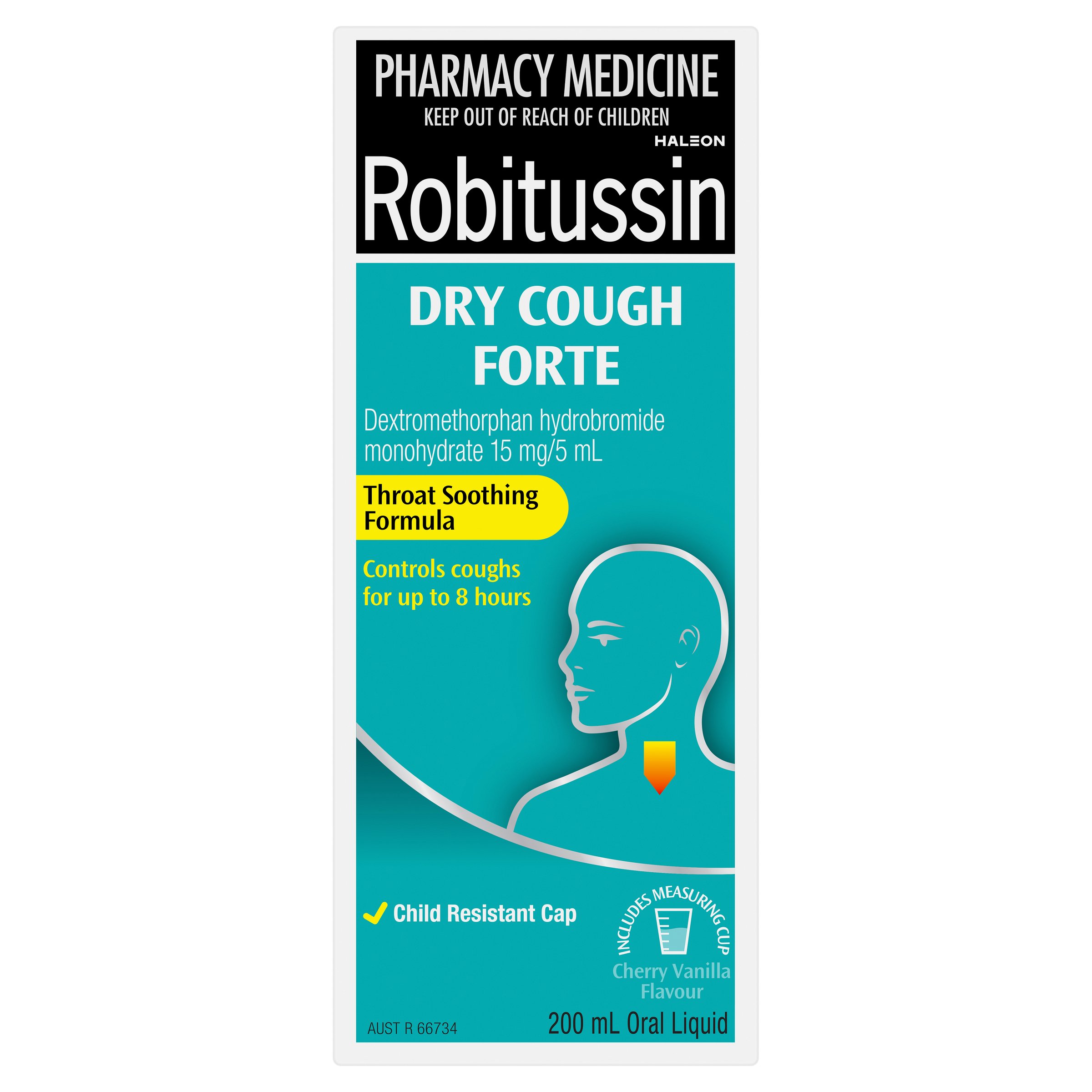 Robitussin Dry Cough Forte Oral Liquid Cherry Vanilla Flavour 200ml - Image 4