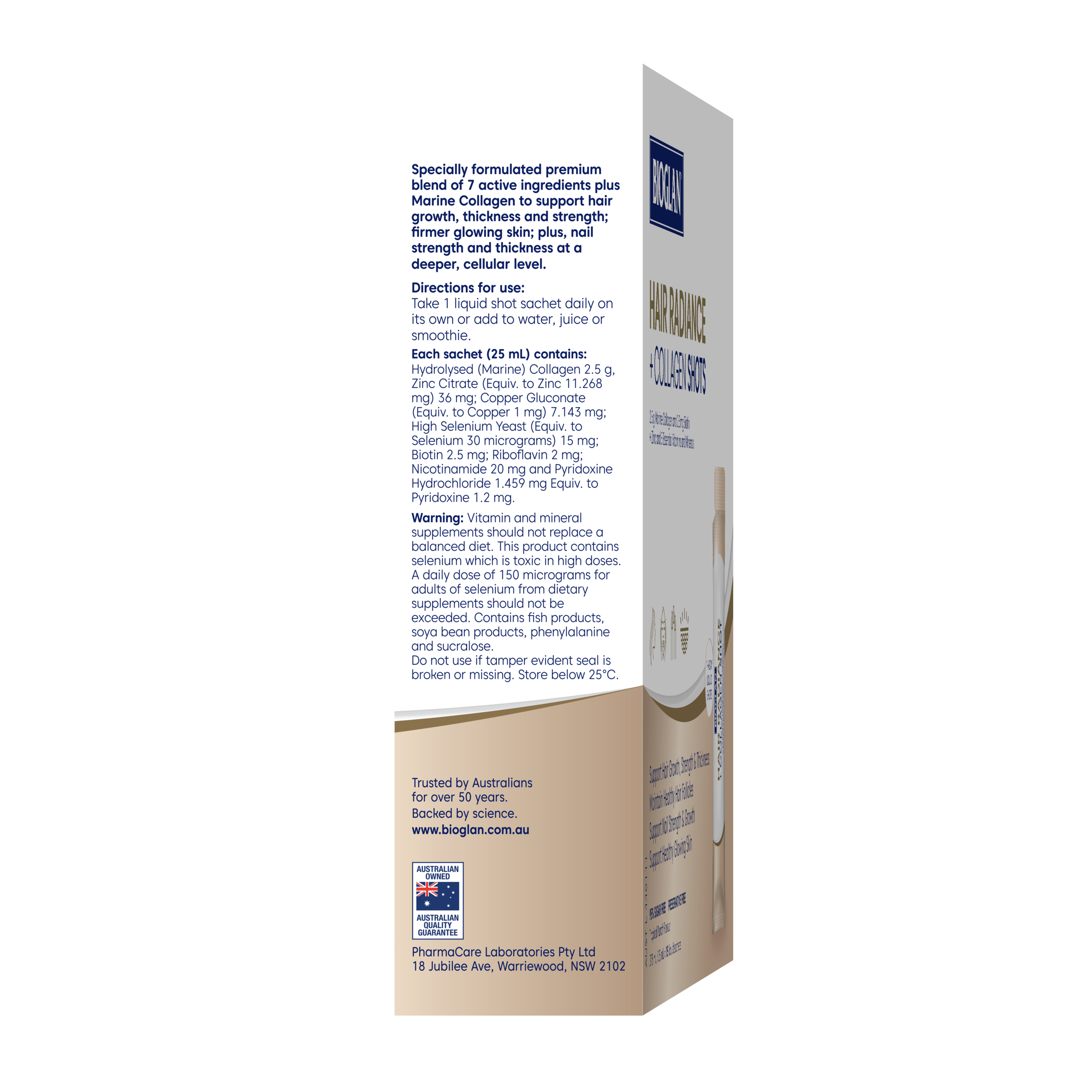 Bioglan Hair Radiance Shots 25ml - 15 sachets - Image 3
