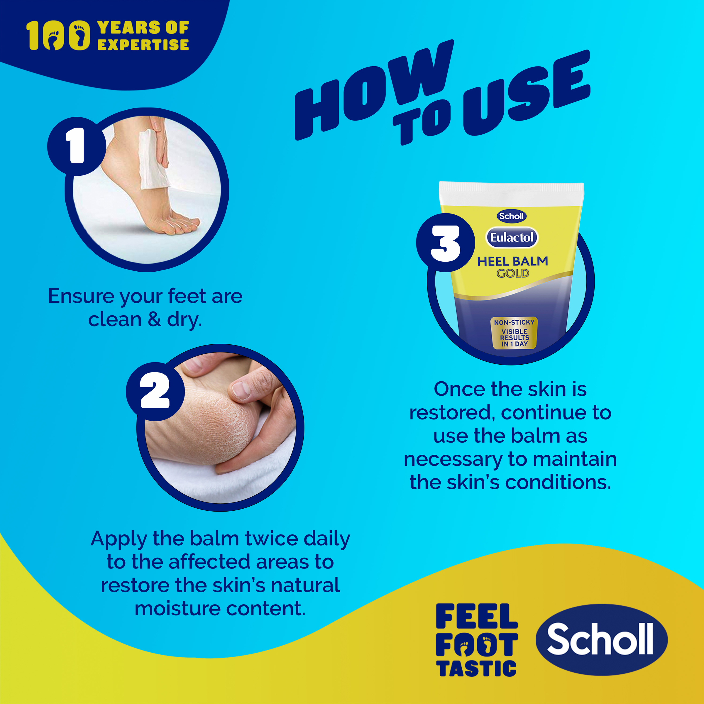 Scholl Eulactol Heel Balm Gold 120ml - Image 4