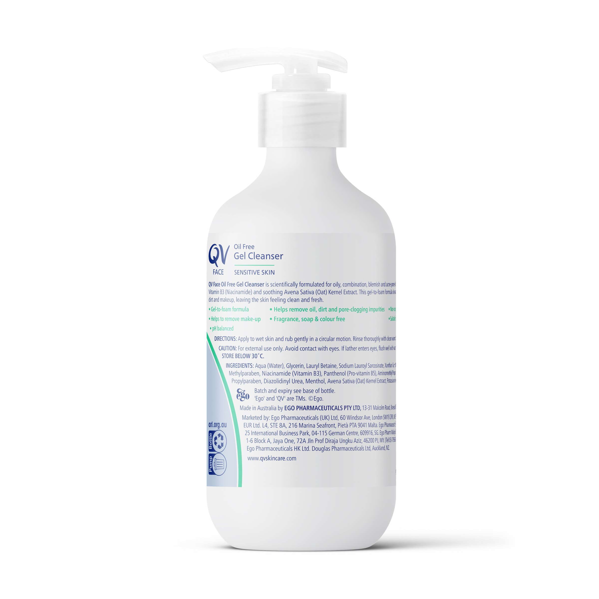 Ego QV Face Oil Free Gel Cleanser 200ml - Image 2