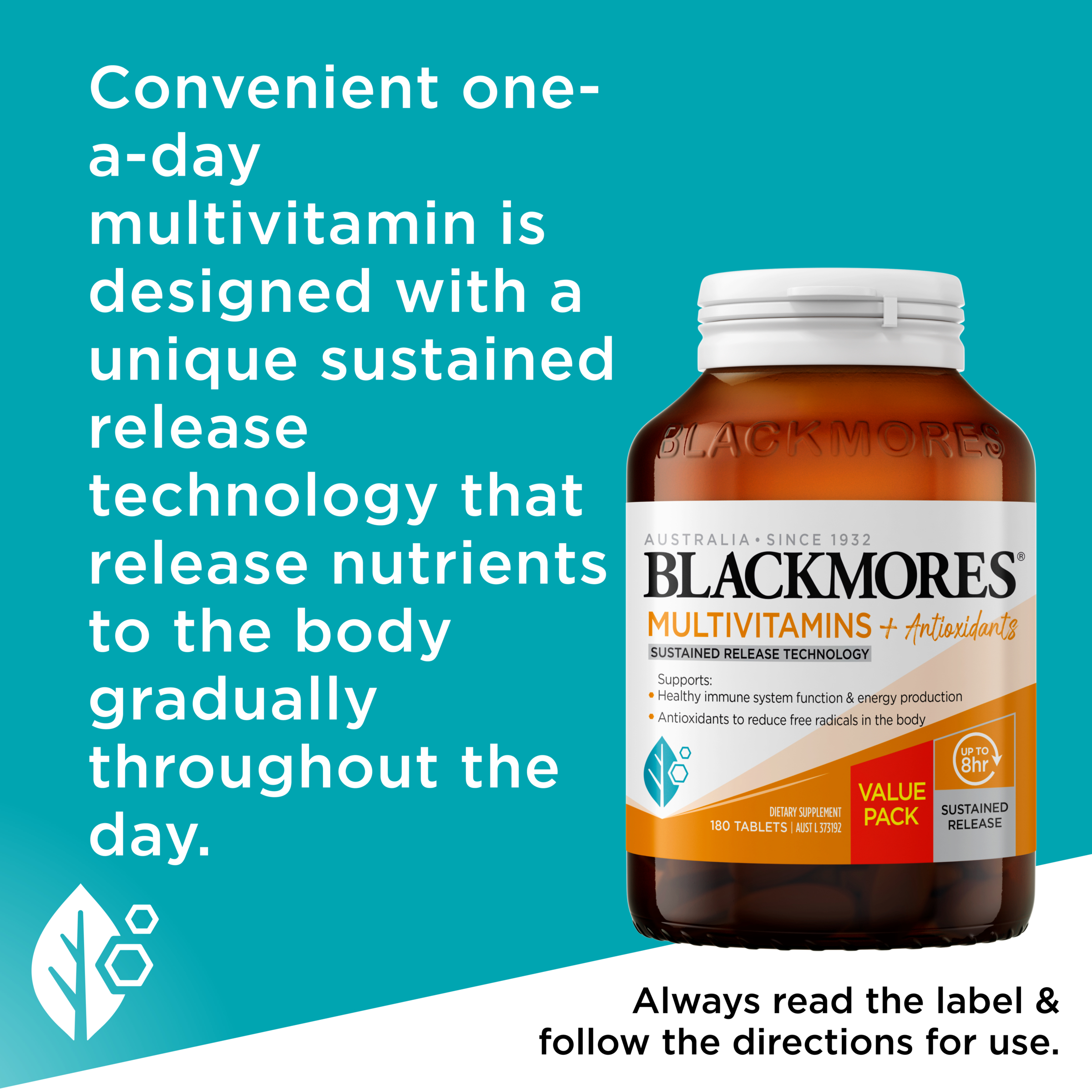 Blackmores Sustained Release Multivitamin + Antioxidants 180 tablets - Image 6