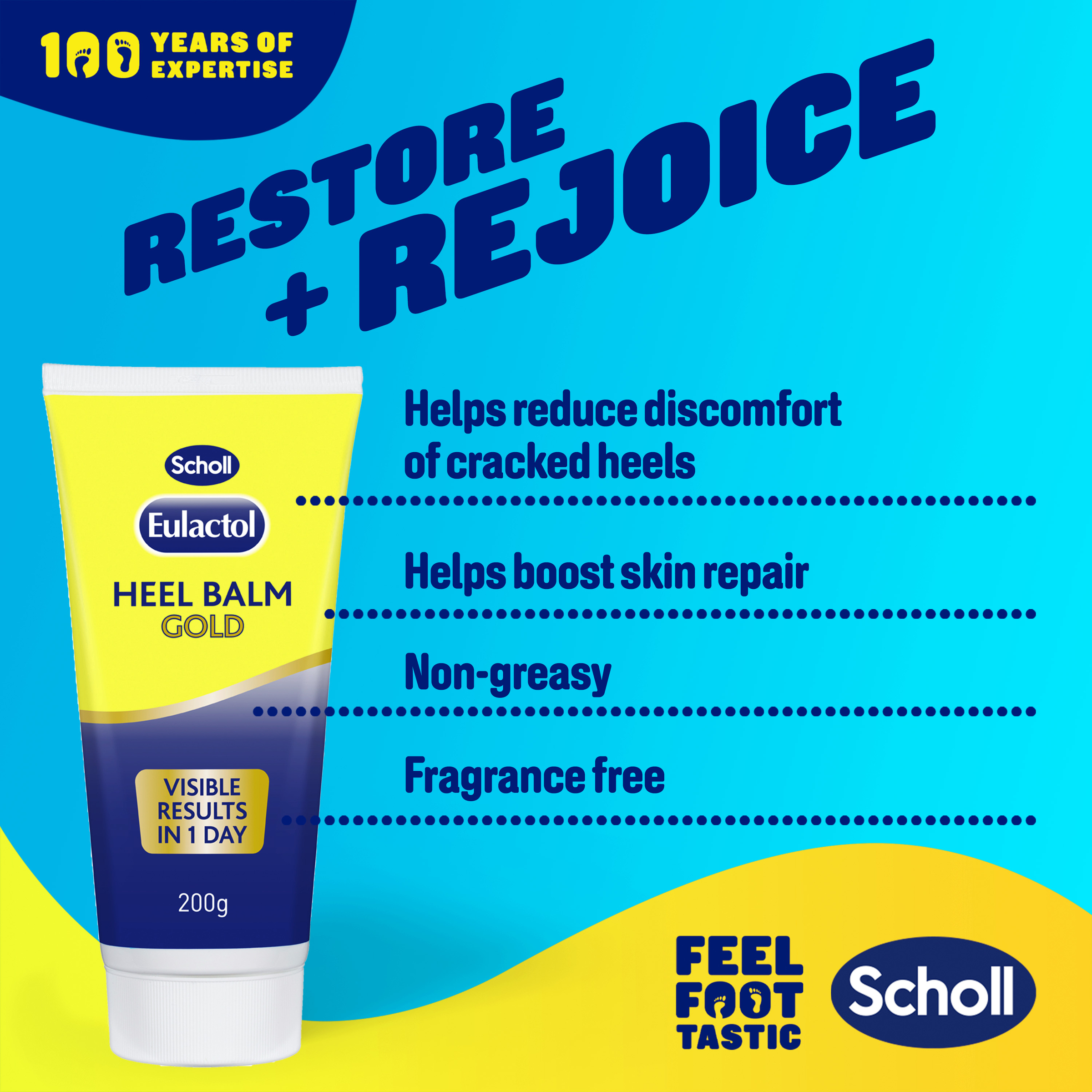 Scholl Eulactol Heel Balm Gold 200g - Image 3