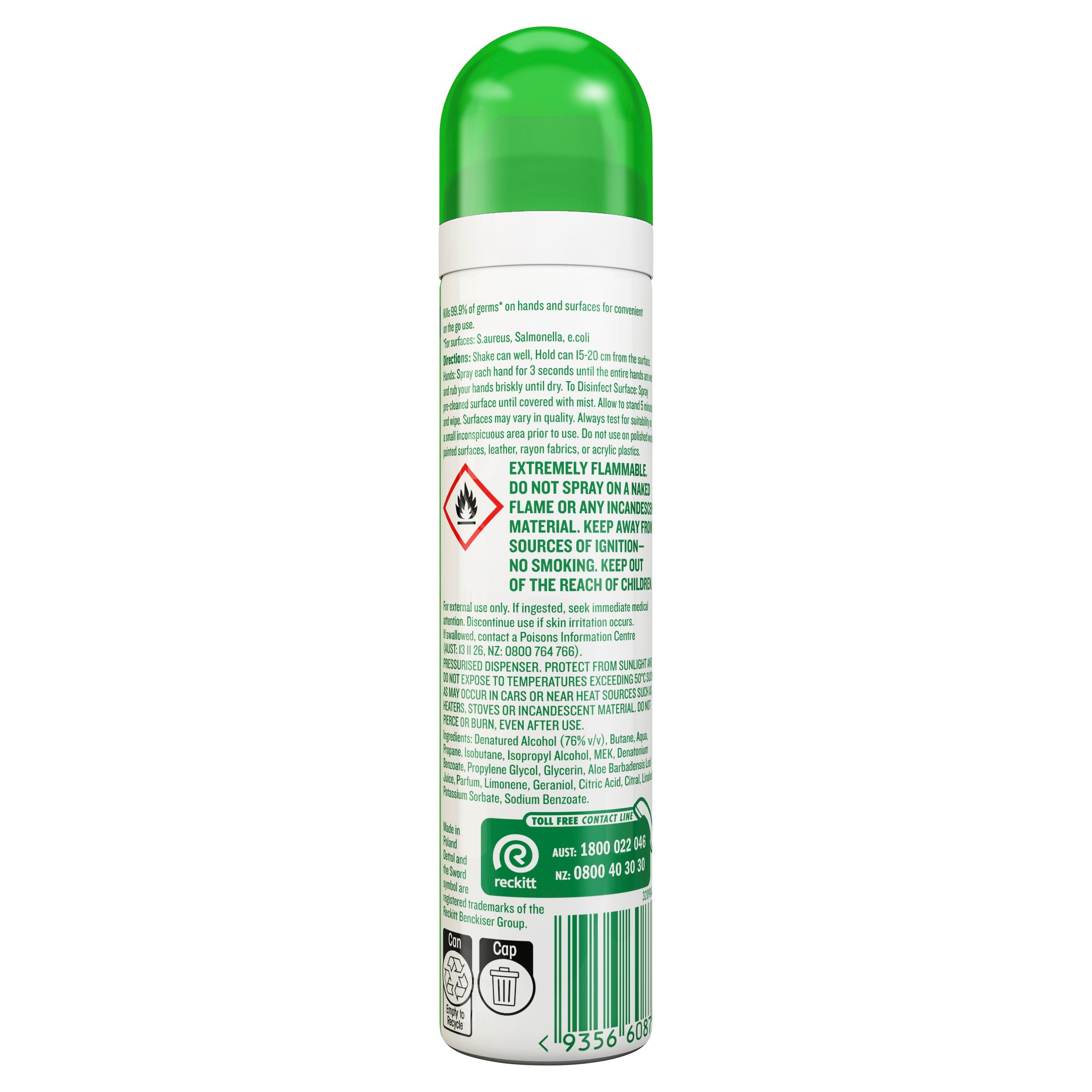 Dettol 2 In 1 Sanitizer Spray With Aloe Vera Extracts 90ml - Image 2