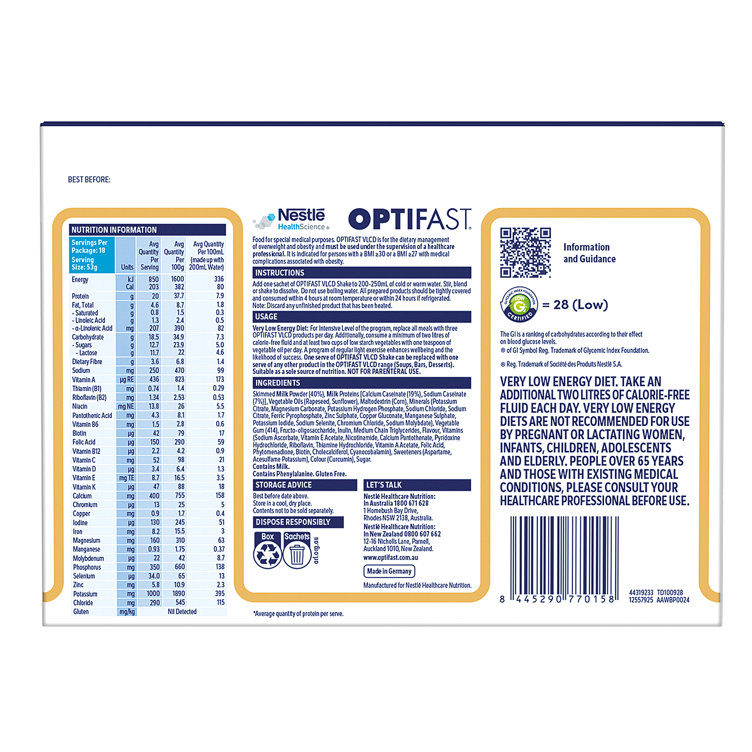Optifast VLCD Shake Vanilla 18 pack - Image 2