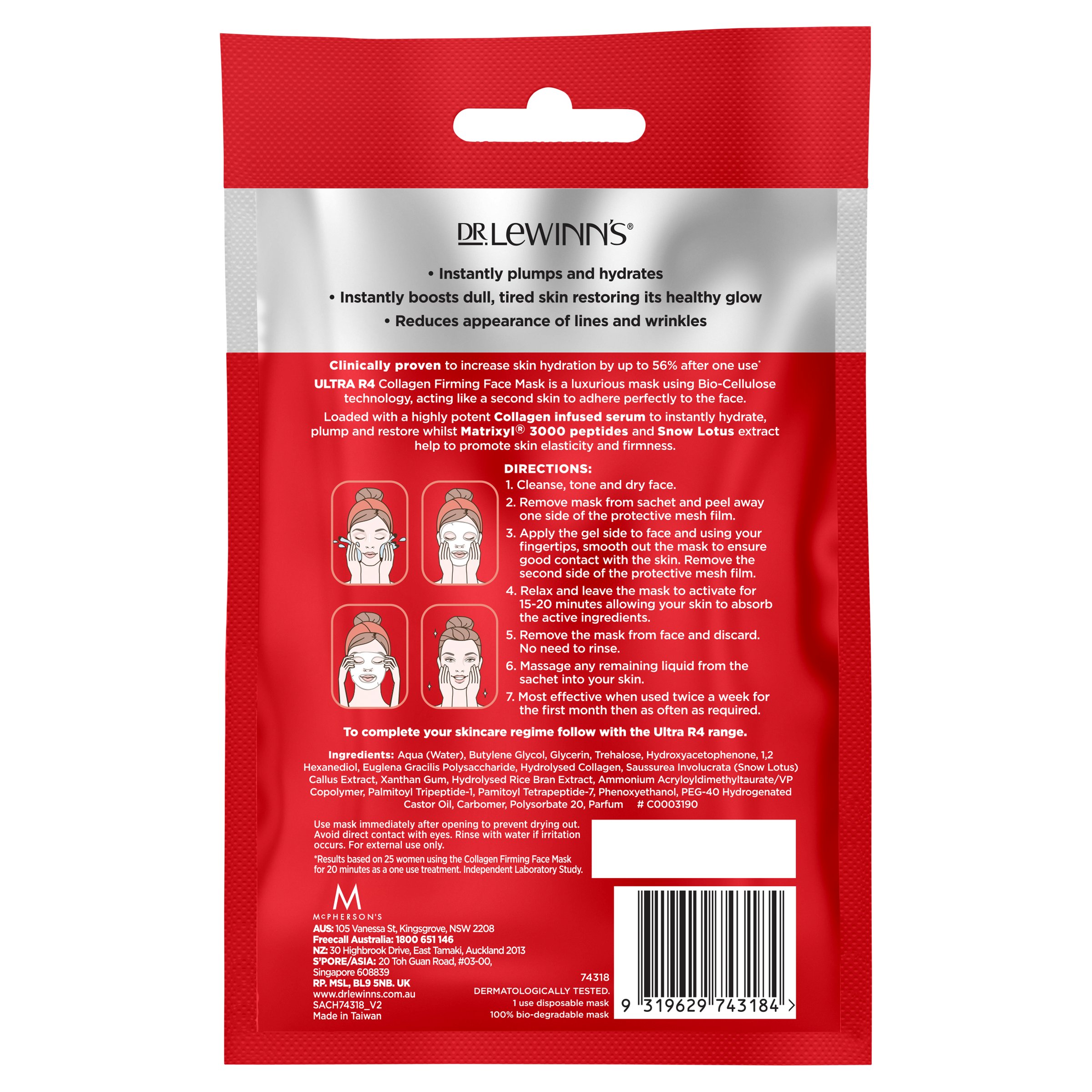 Dr. LeWinn's Plump+Lift Collagen Plumping Face Mask 1 each - Image 2