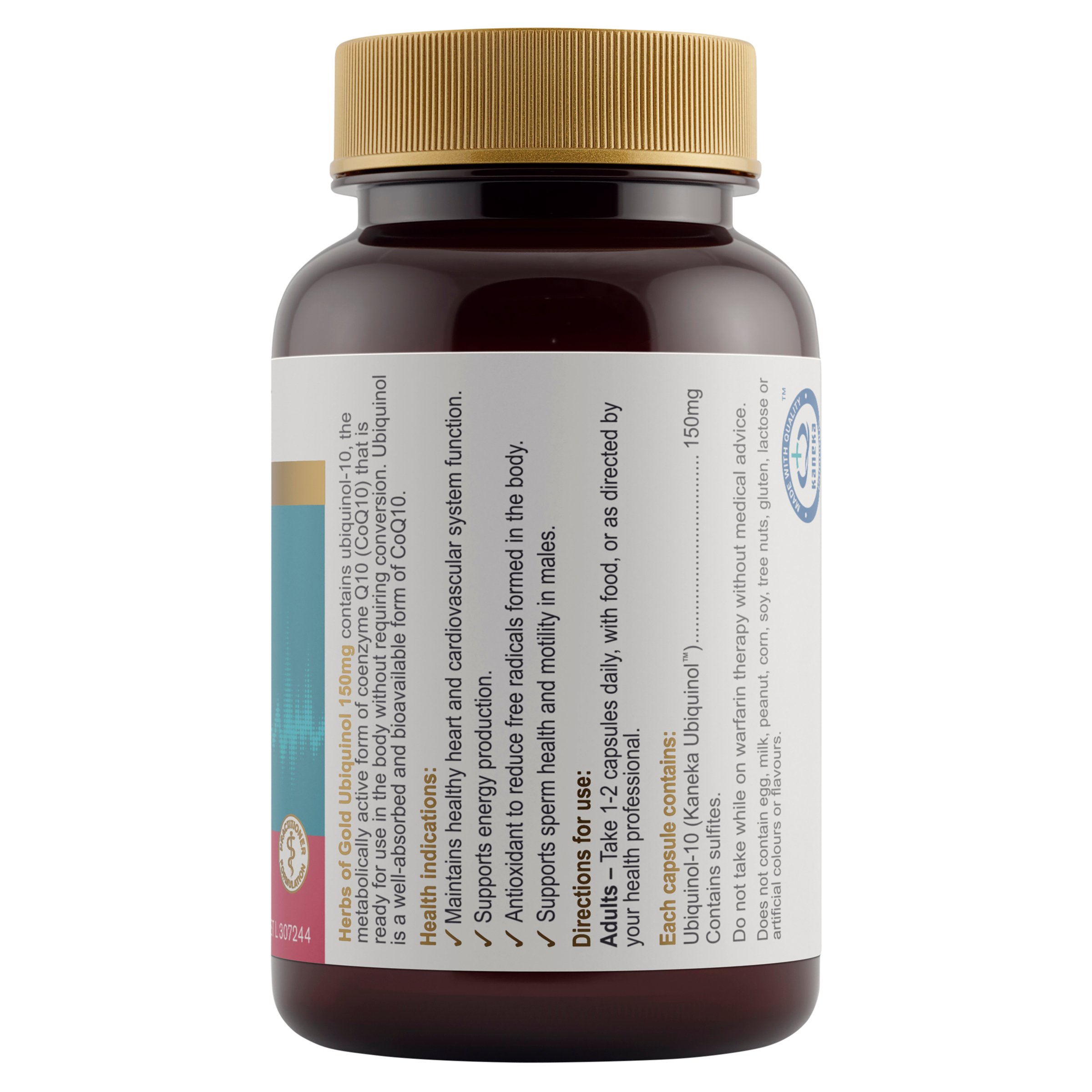 Herbs of Gold Ubiquinol 150mg - 30 capsules - Image 2