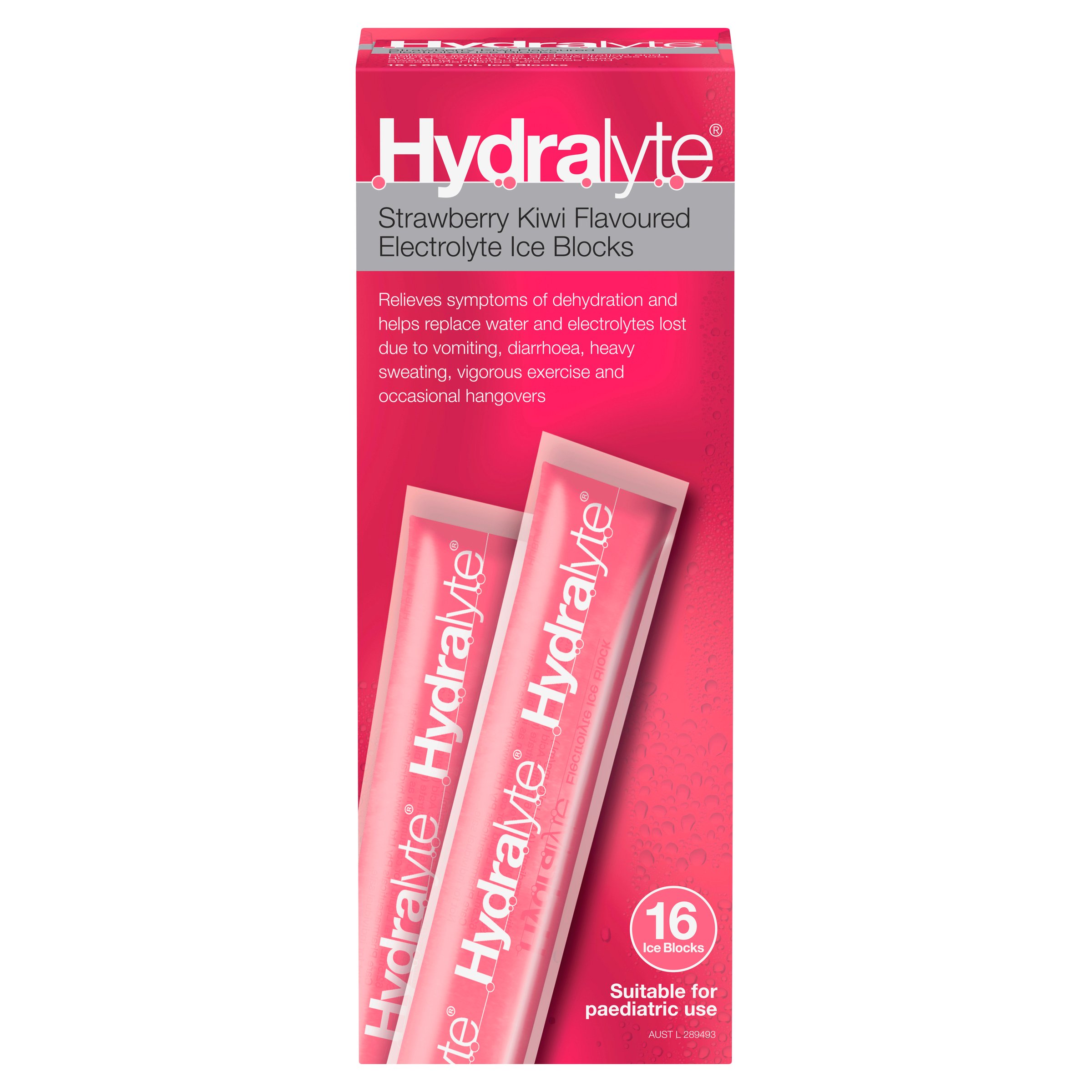 Hydralyte Electrolyte Ice Blocks Strawberry Kiwi Flavoured 62.5ml - 16 pack - Image 6