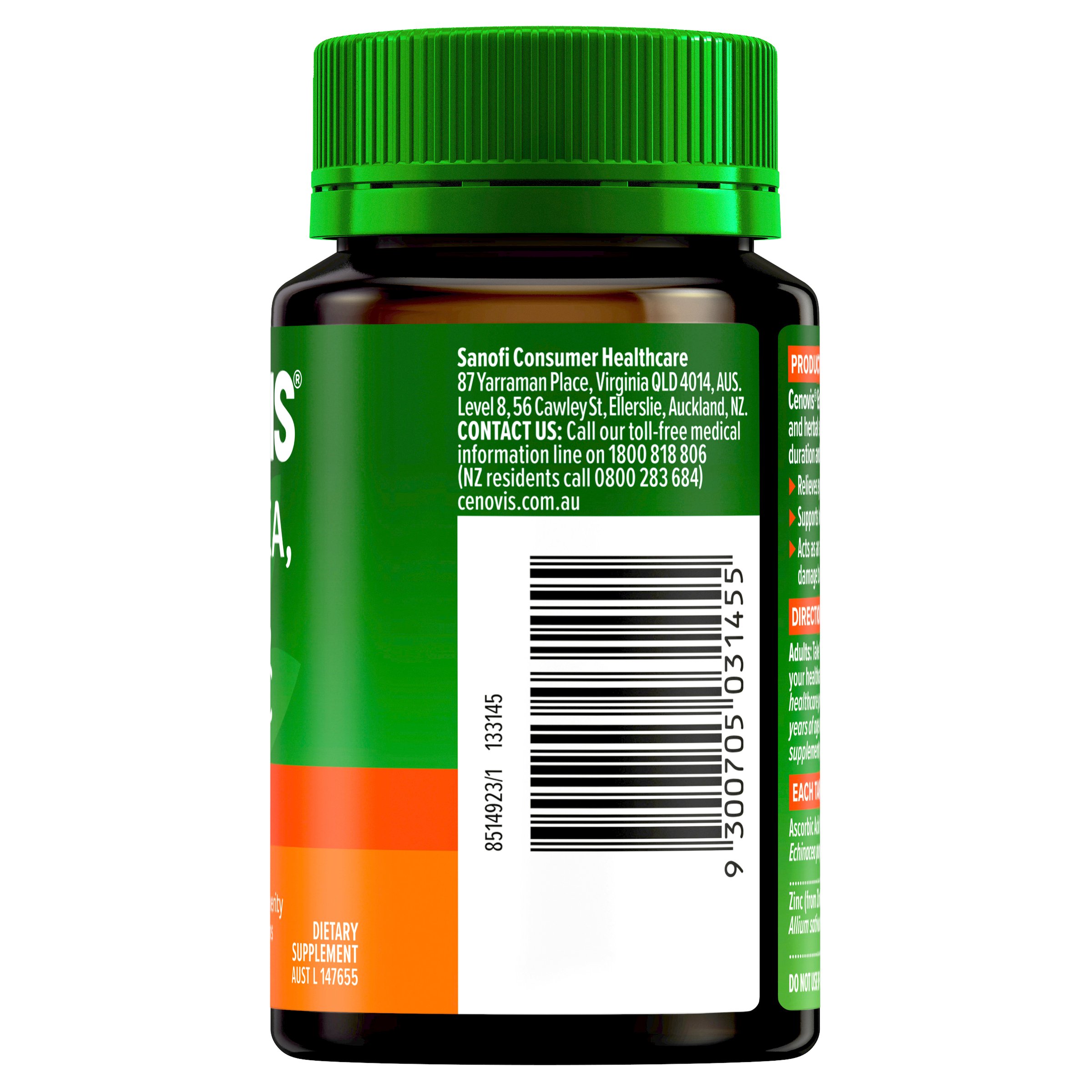 Cenovis Echinacea Garlic Zinc & C - 60 tablets - Image 2