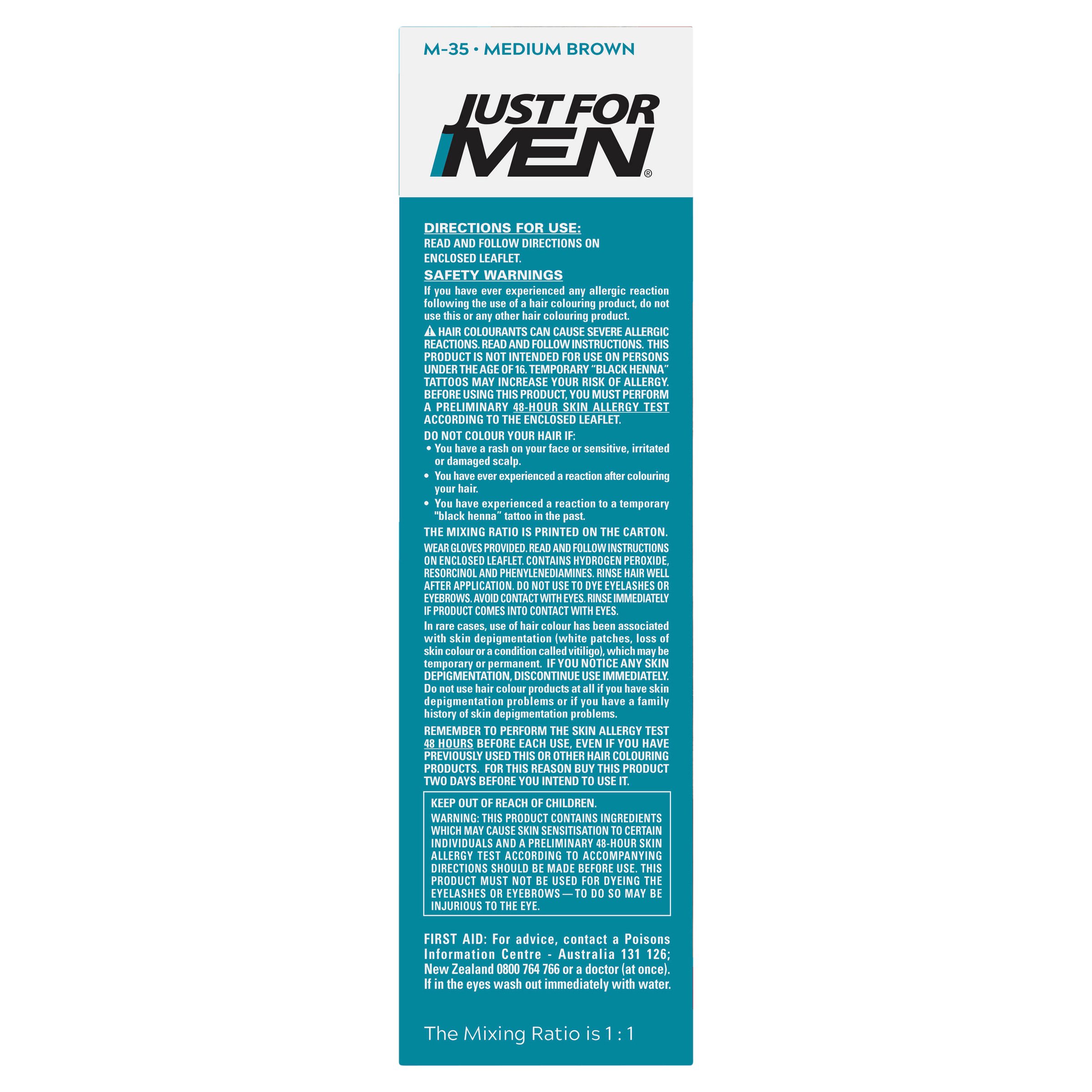 Just For Men Brush-In Colour Gel Beard Natural Medium Brown 1 pack - Image 2