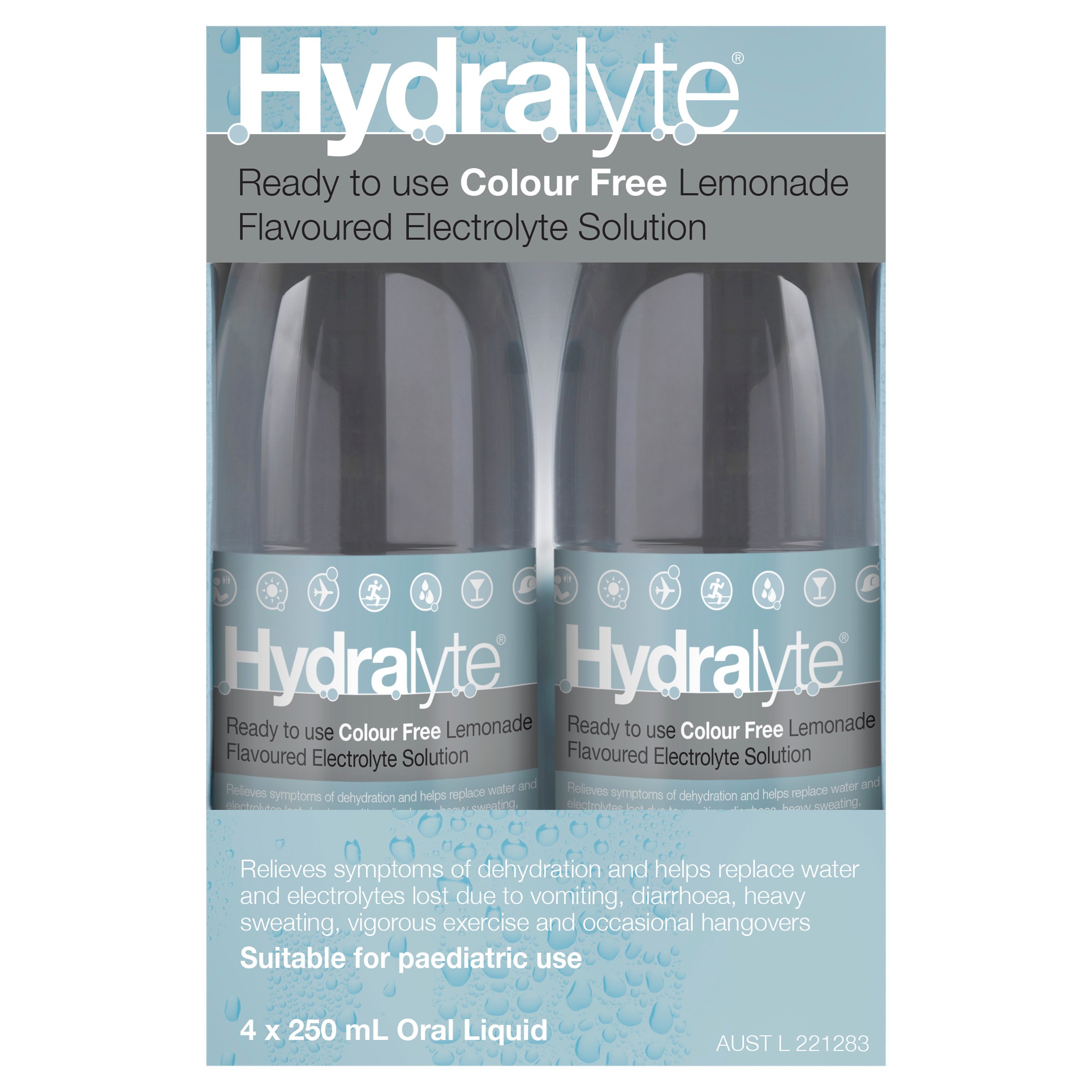 Hydralyte Colour Free Lemonade Flavoured Solution 250ml - 4 pack - Image 6