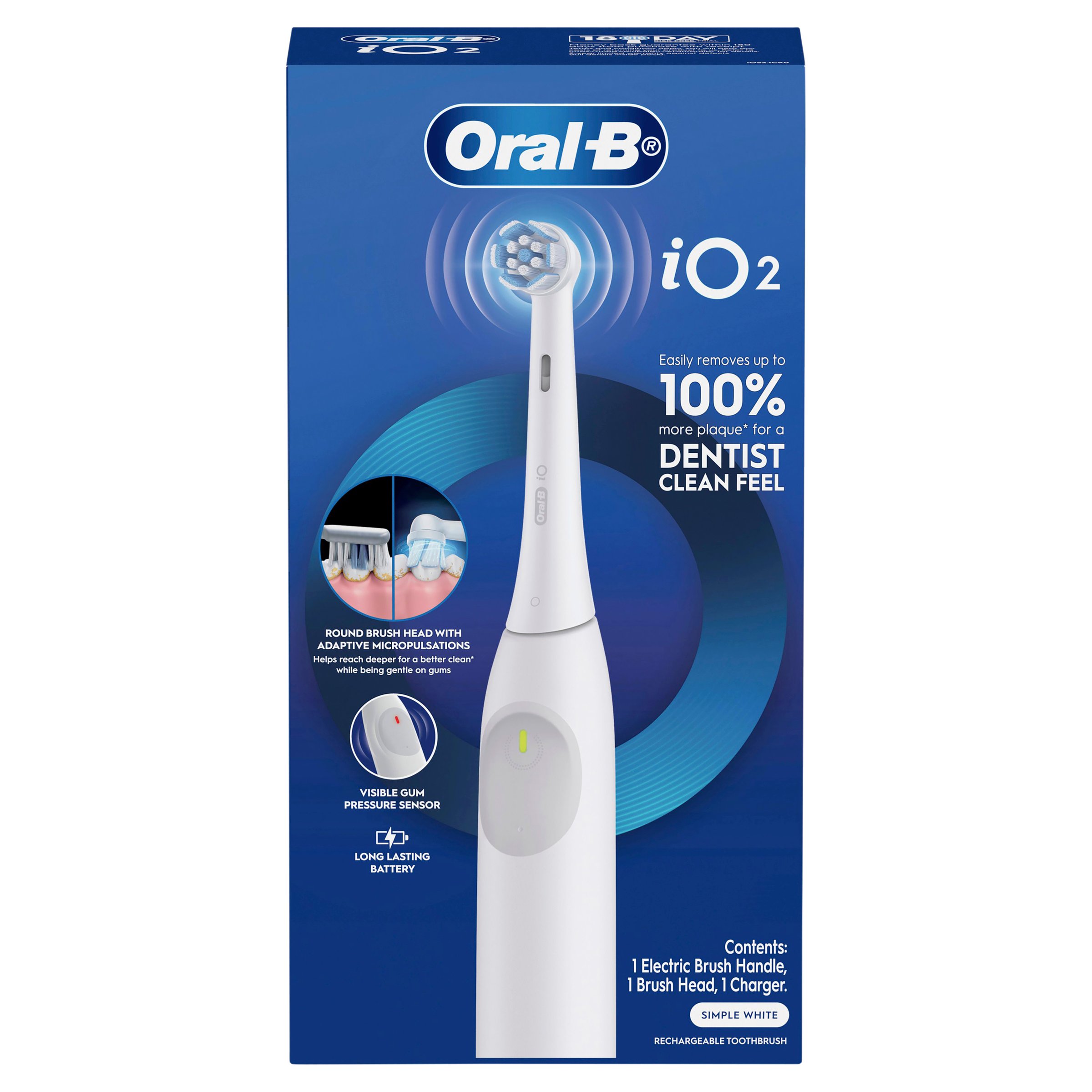 Oral-B iO2 White Electric Toothbrush 1 pack - Image 1
