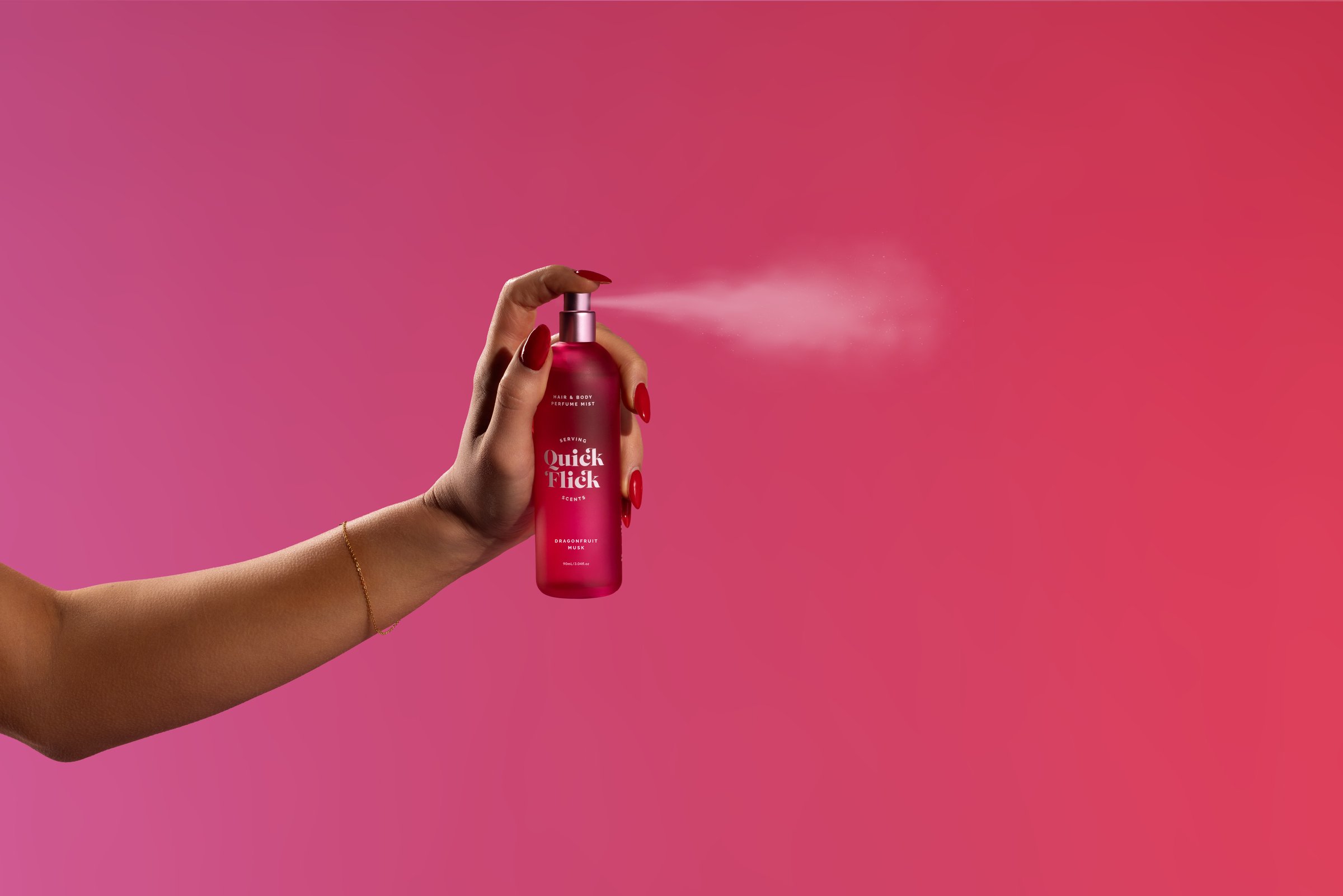 The Quick Flick Serving Scents Hair And Body Mist Strawberries And Cream 90ml - Image 3
