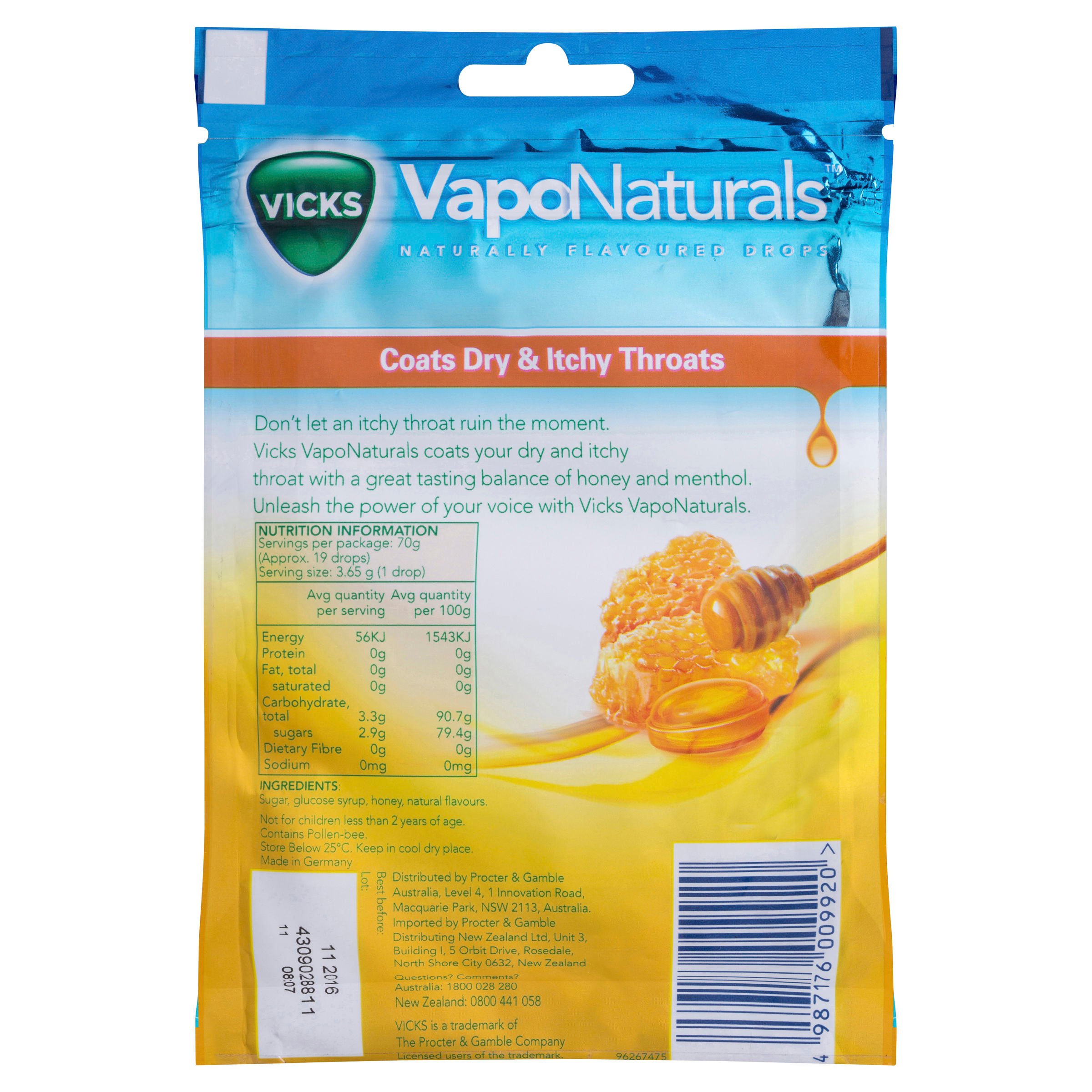 Vicks VapoNaturals Honey Drops 19 lozenges - Image 2