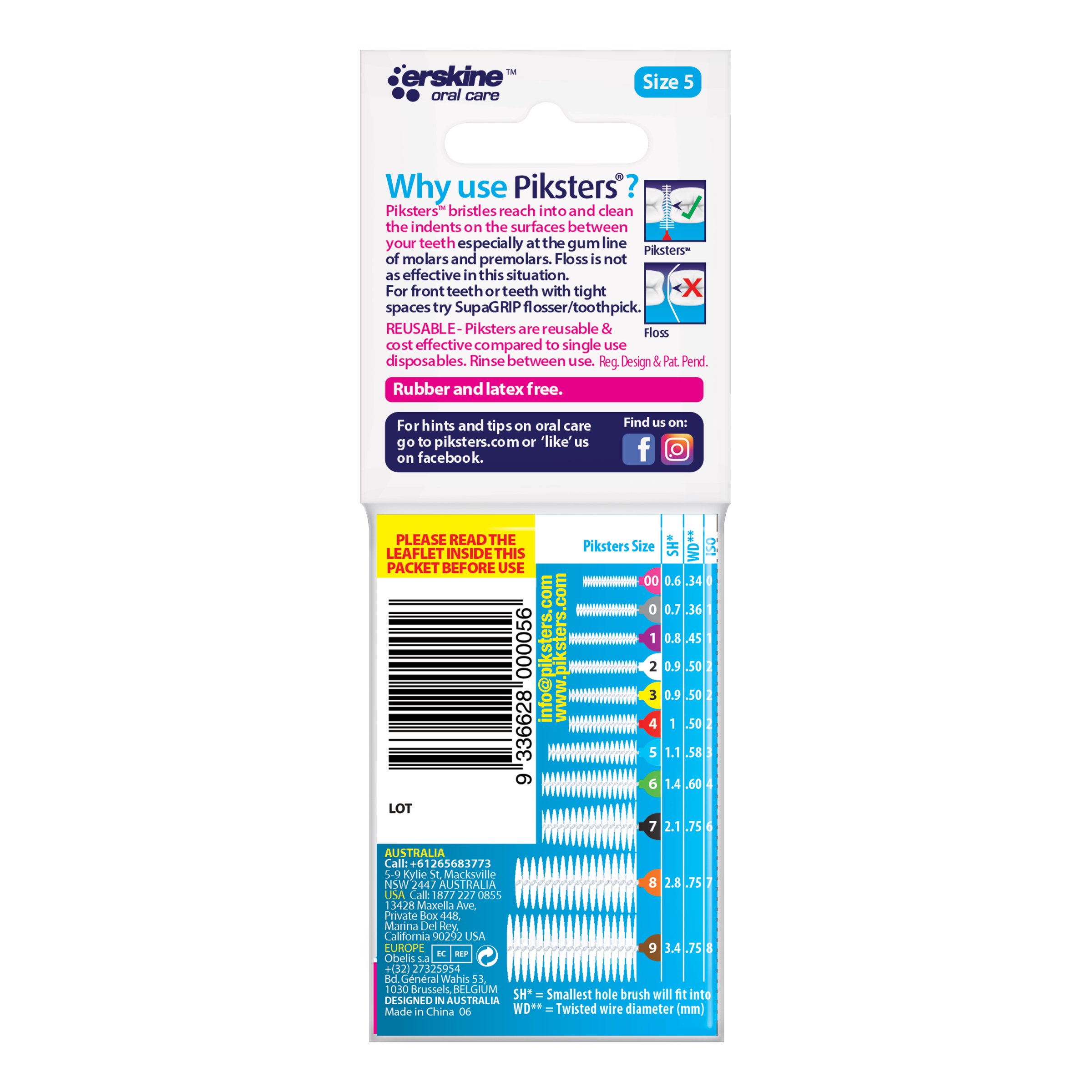 Piksters Interdental Brush Size 5 Blue 10 pack - Image 2