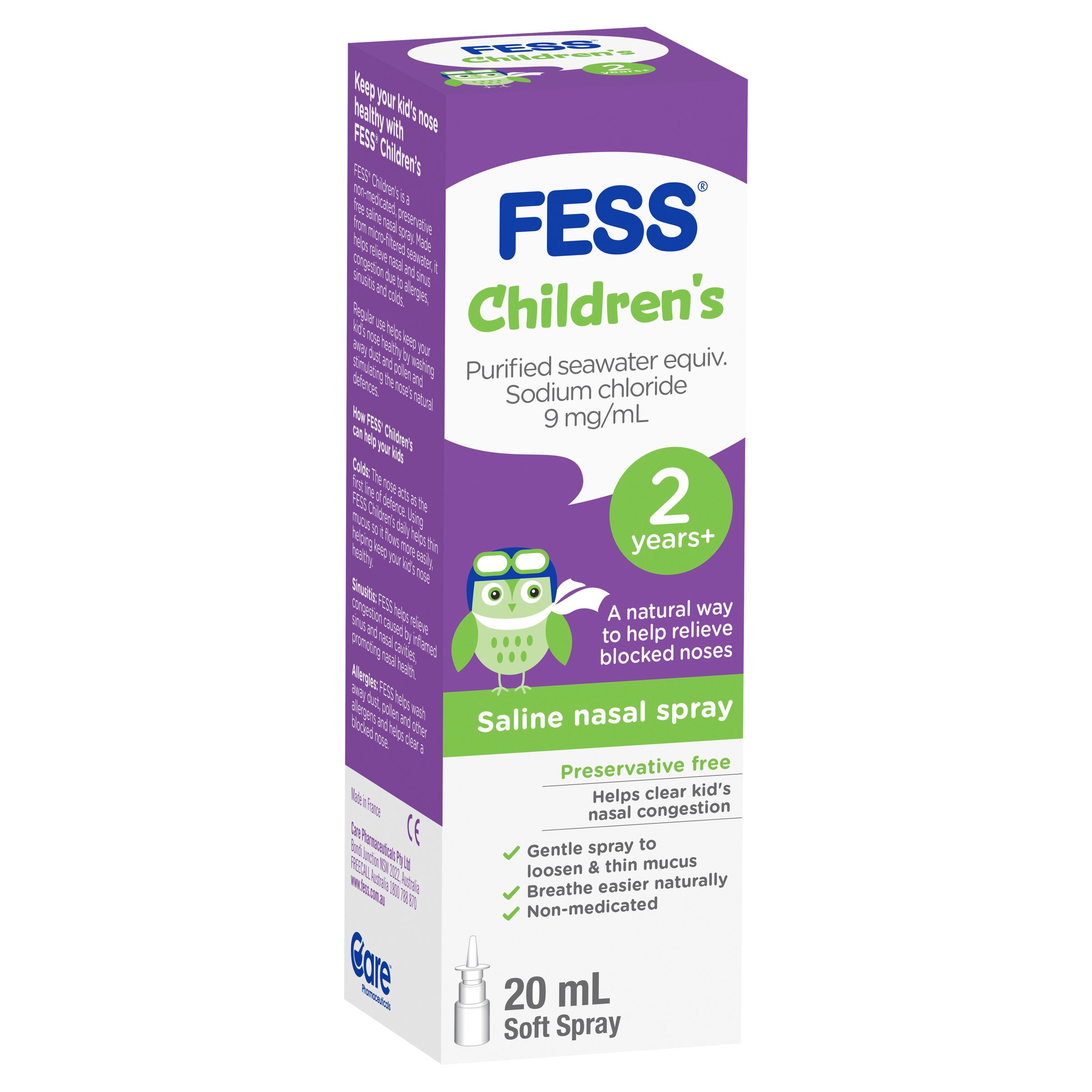 Fess Children's Nasal Saline Spray 2 Years+ 20ml - Image 14